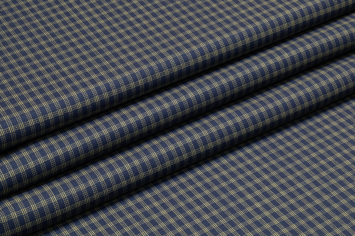 Checked Italian Wool Suiting - Blue / Green