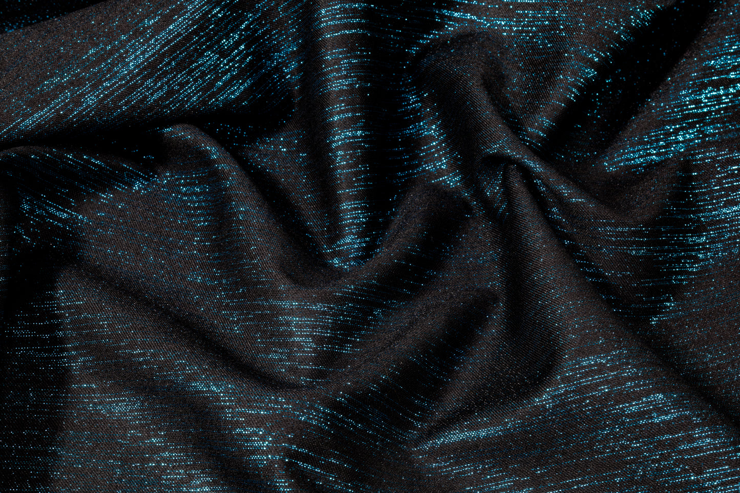 Metallic Italian Wool Suiting - Black / Electric Blue