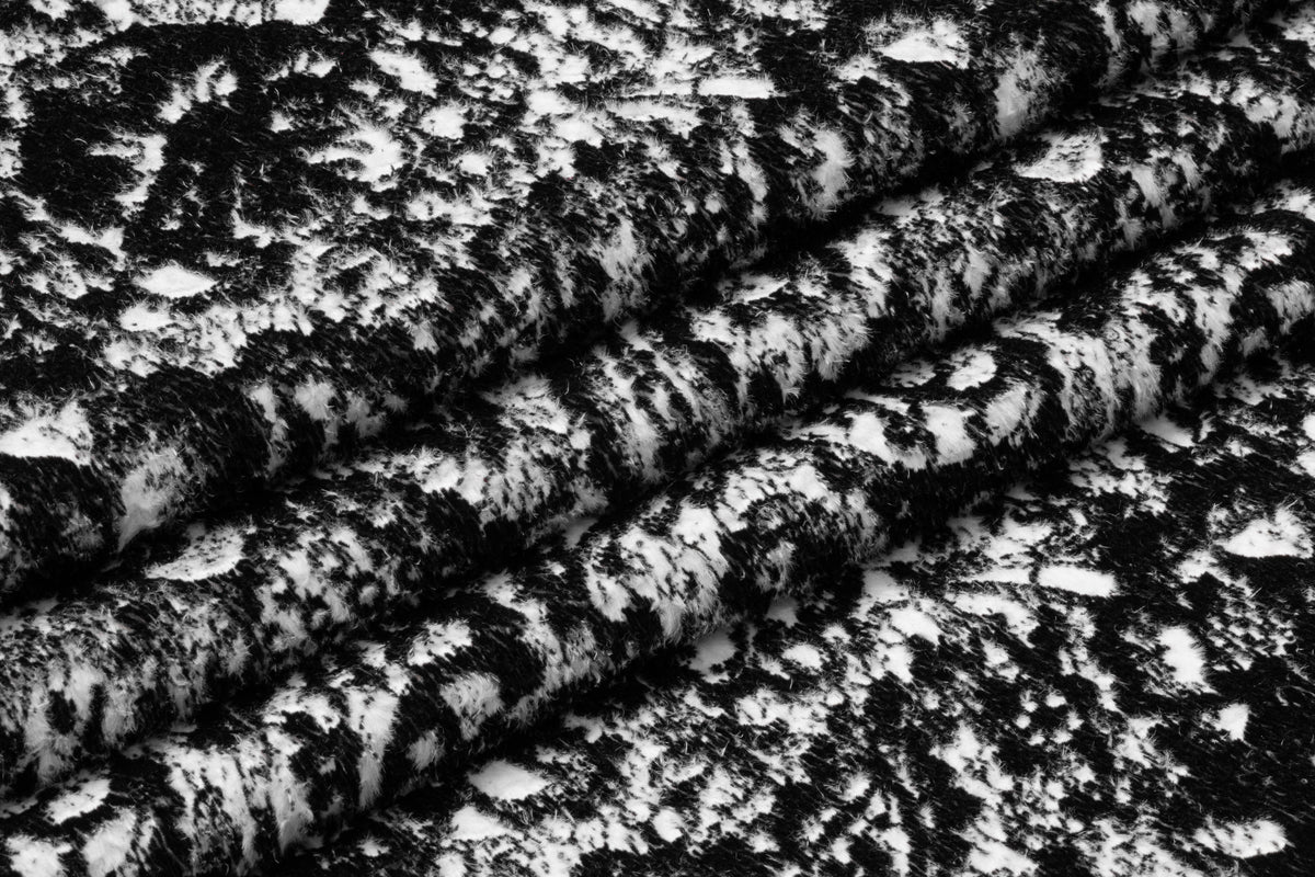 Abstract Paisley Viscose Nylon Coating - Black / White