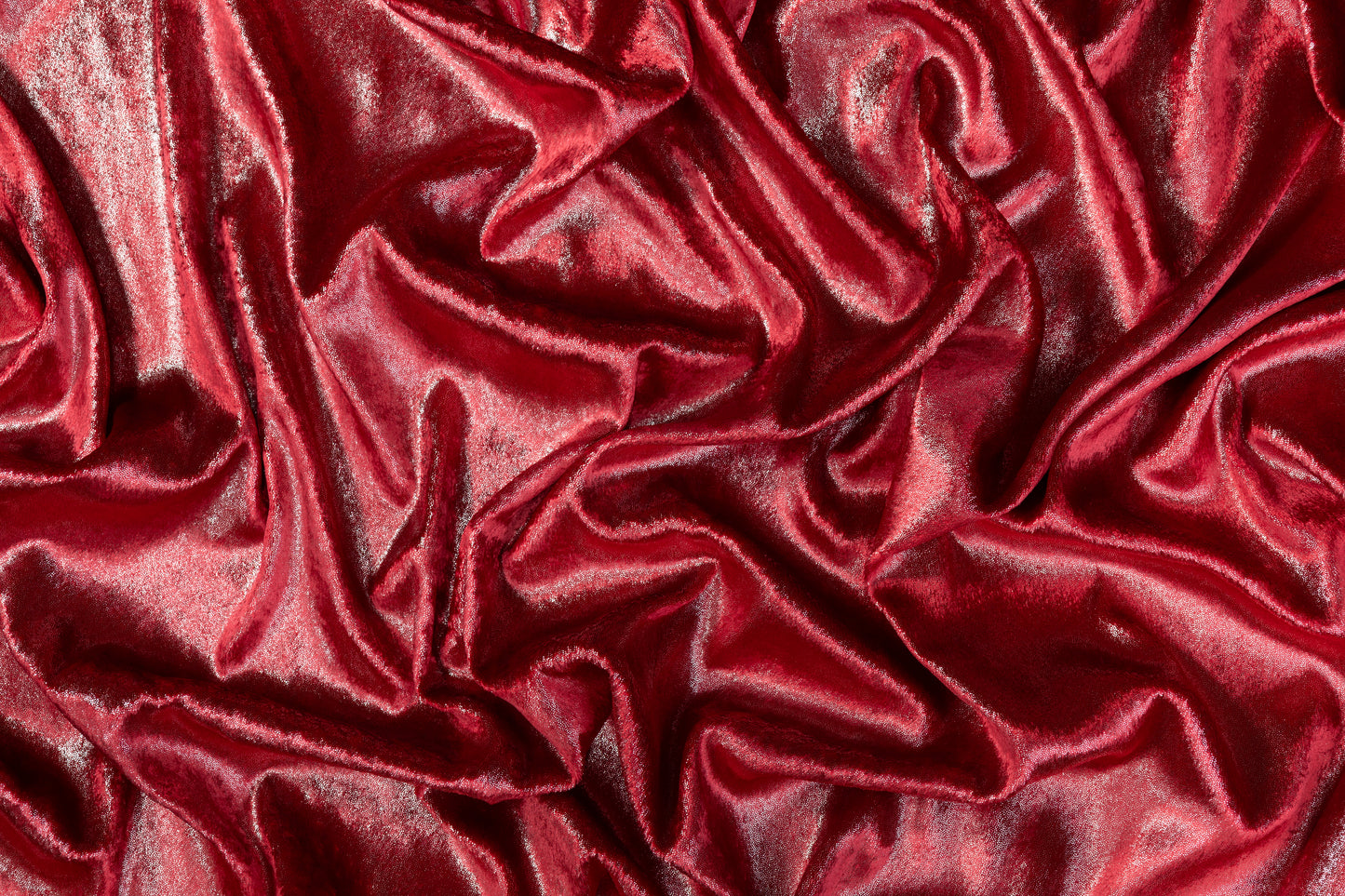 Metallic Italian Silk Viscose Velvet - Red