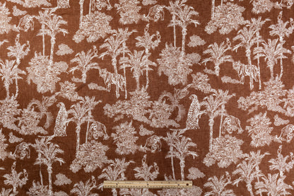 Jungle Print Italian Linen - Brown