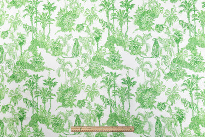 Jungle Print Italian Linen - Green