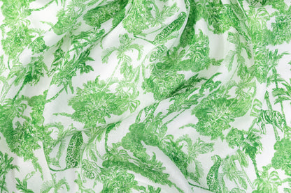 Jungle Print Italian Linen - Green