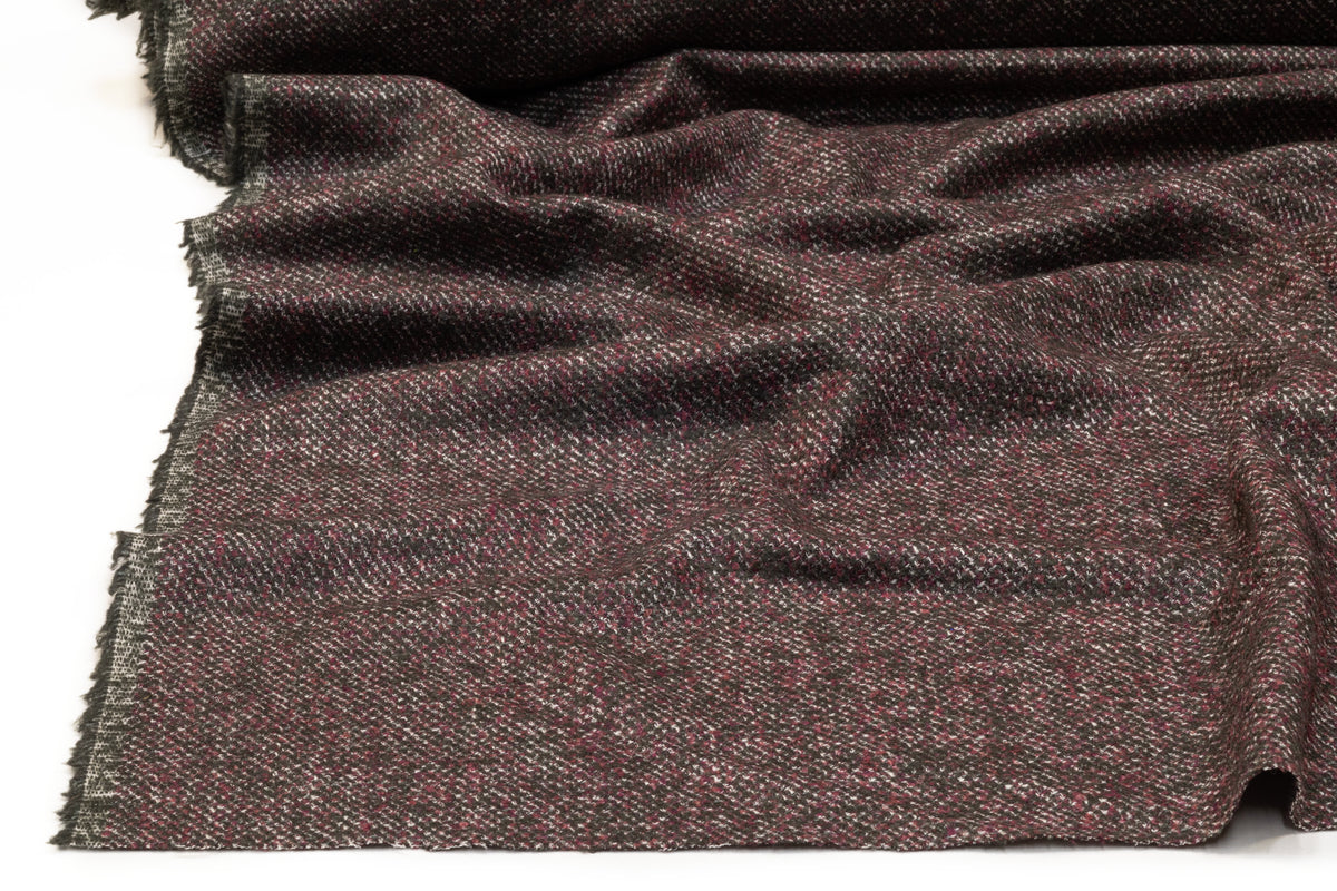 Cerruti - Silk and Wool Tweed Suiting - Wine / Green