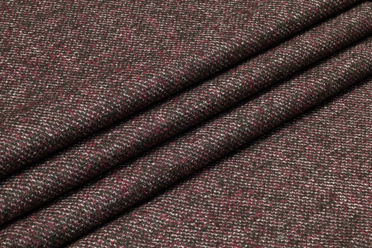 Cerruti - Silk and Wool Tweed Suiting - Wine / Green