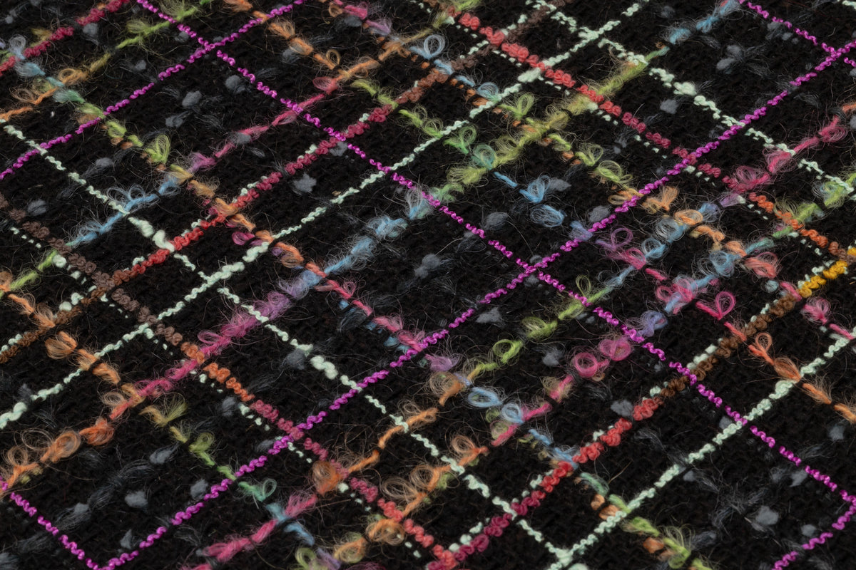 Checked Italian Wool Tweed Boucle - Multicolor
