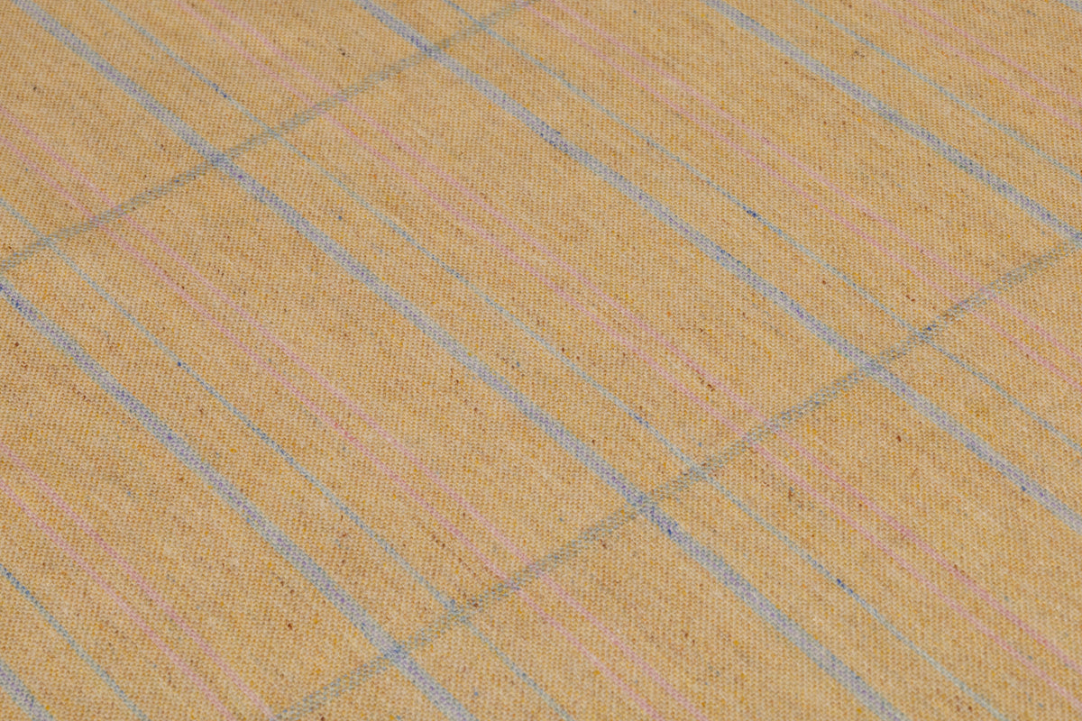 Checked Italian Silk and Wool Suiting - Golden Beige
