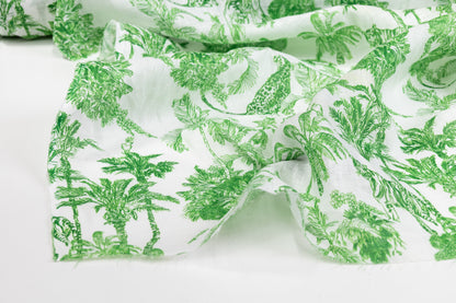 Jungle Print Italian Linen - Green