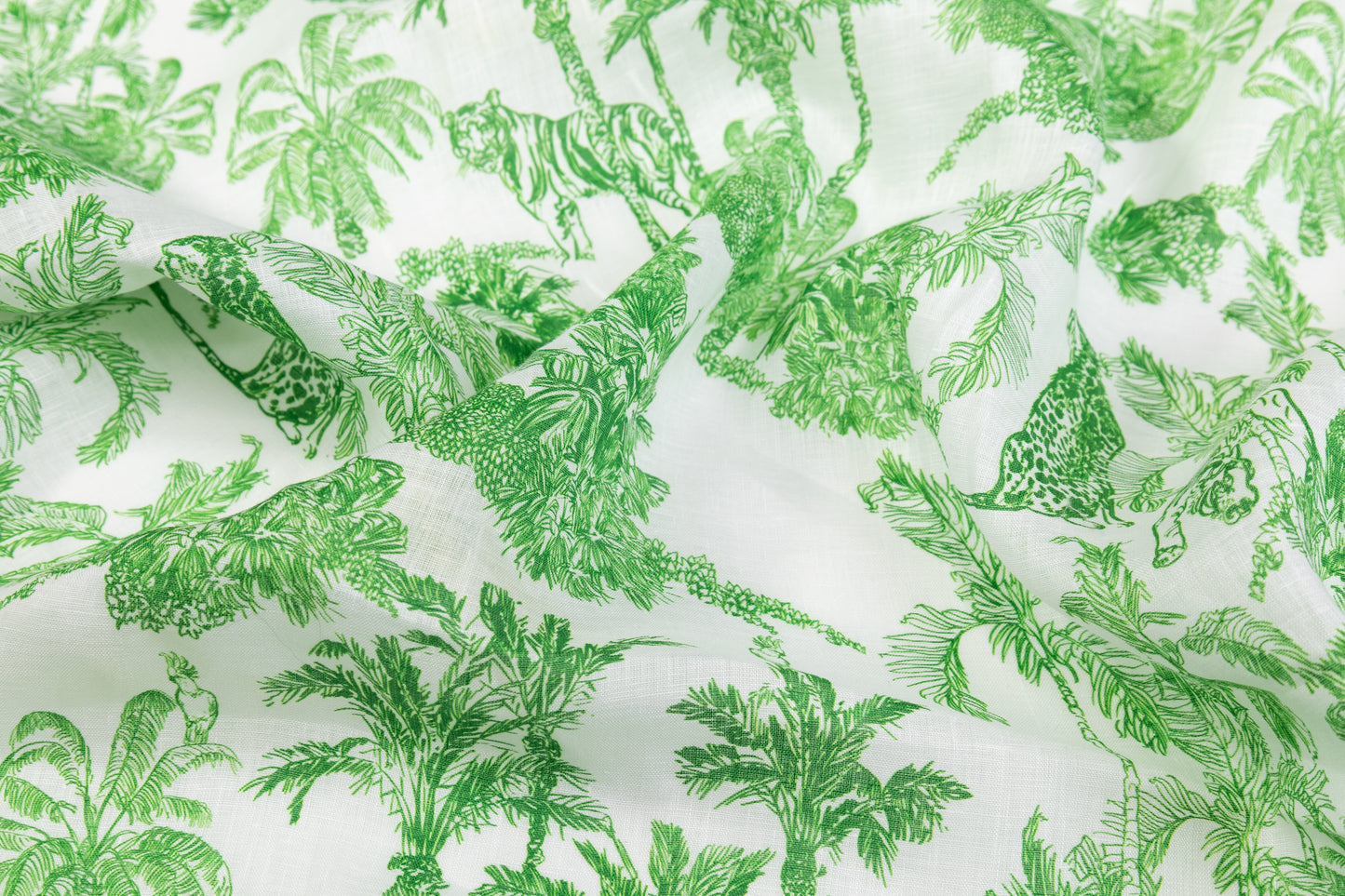 Jungle Print Italian Linen - Green