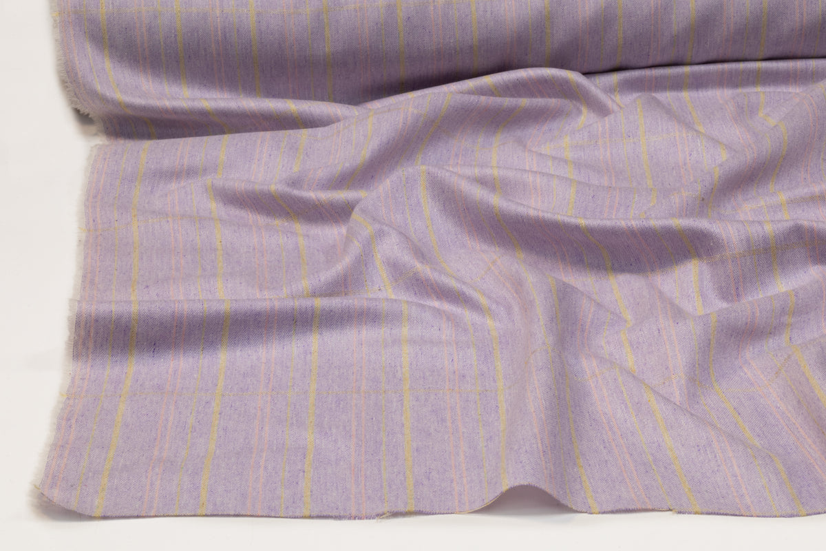 Checked Italian Silk and Wool Suiting - Lavender