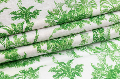 Jungle Print Italian Linen - Green