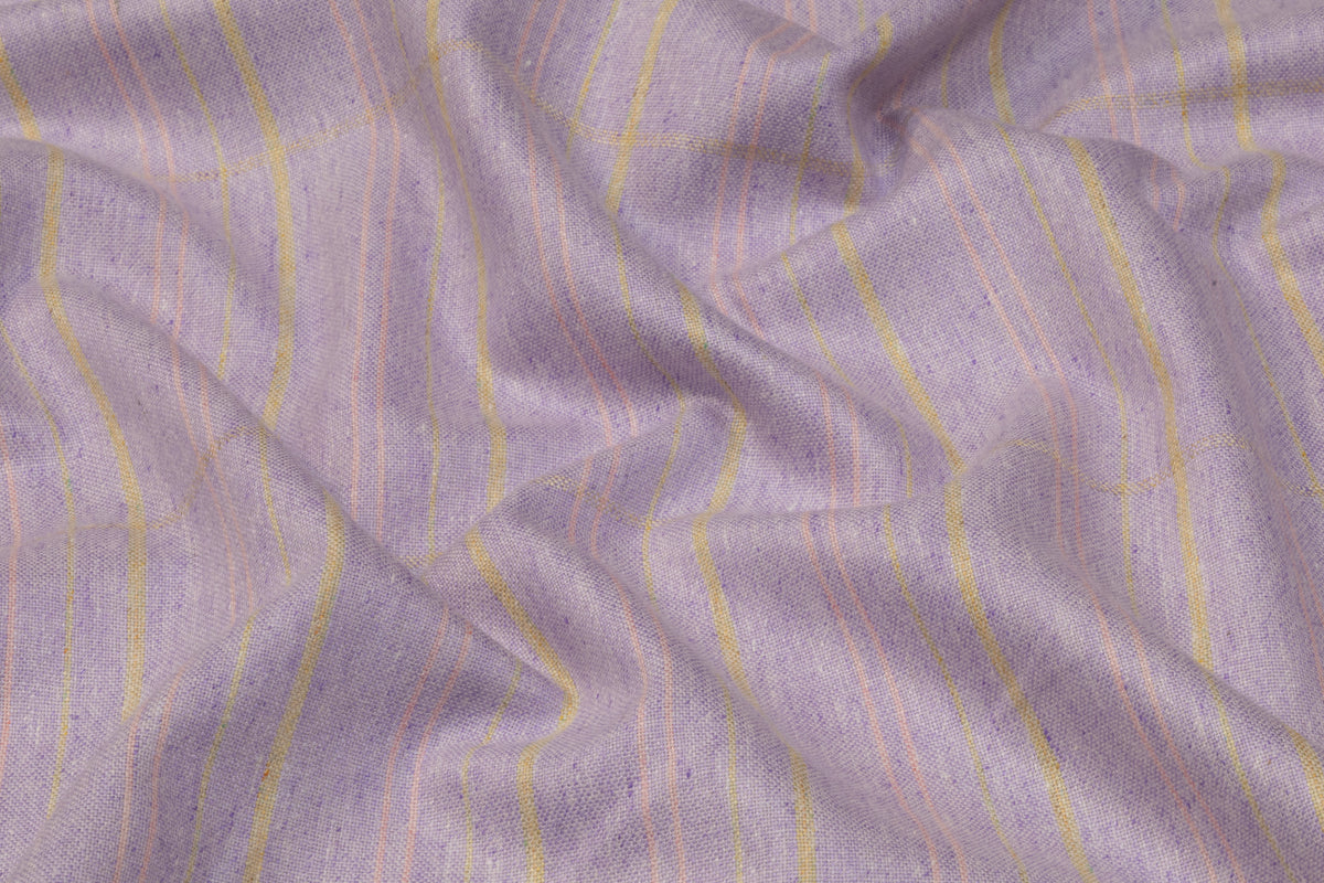 Checked Italian Silk and Wool Suiting - Lavender