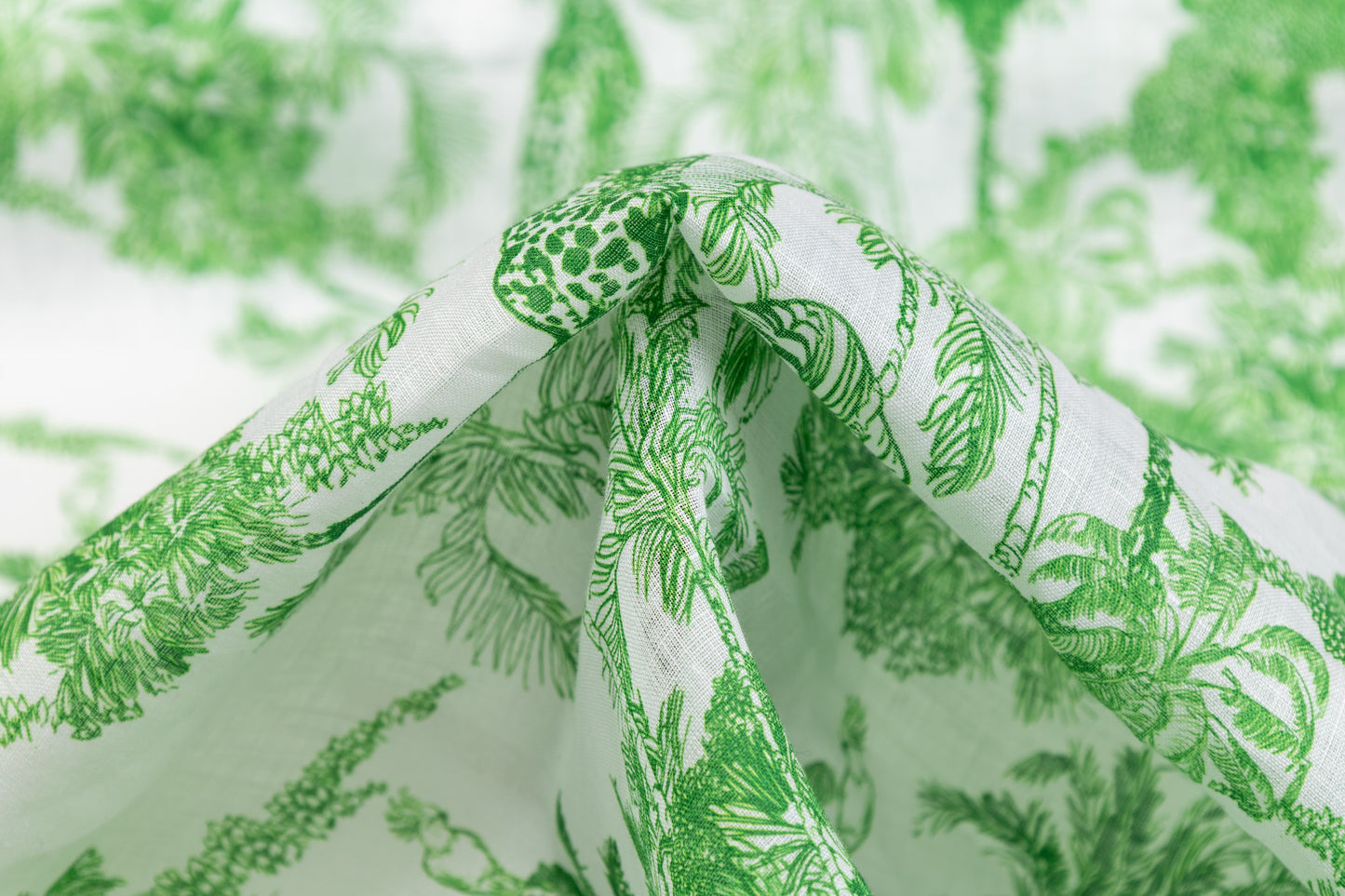 Jungle Print Italian Linen - Green