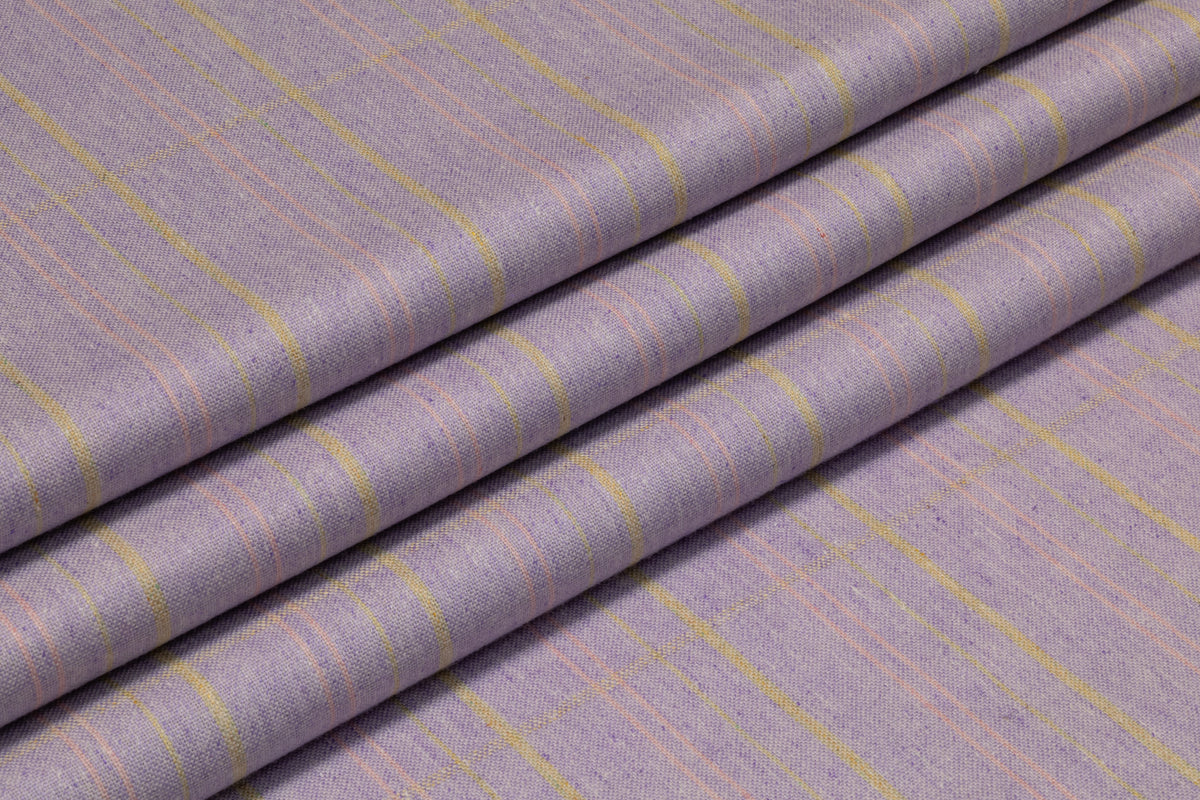 Checked Italian Silk and Wool Suiting - Lavender