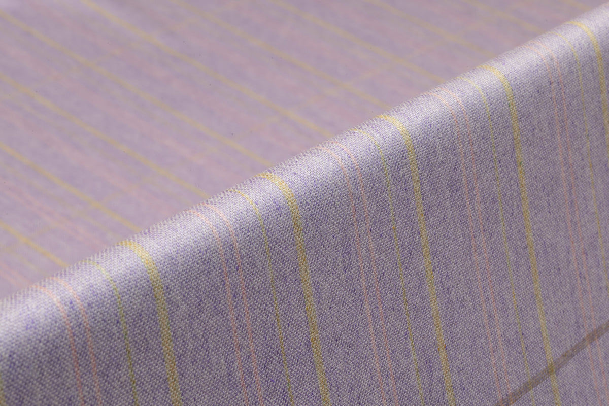 Checked Italian Silk and Wool Suiting - Lavender
