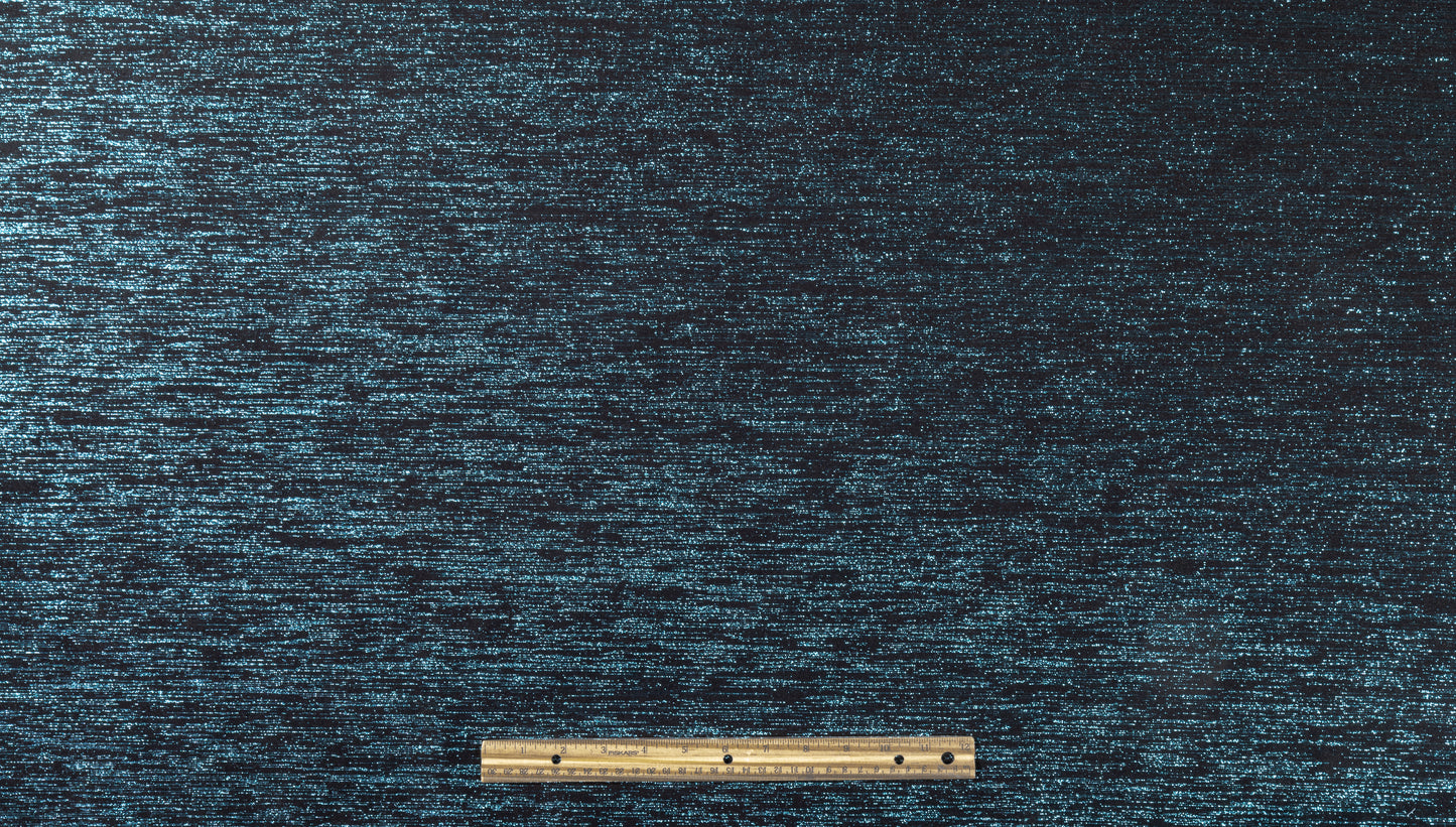 Metallic Italian Wool Suiting - Black / Electric Blue