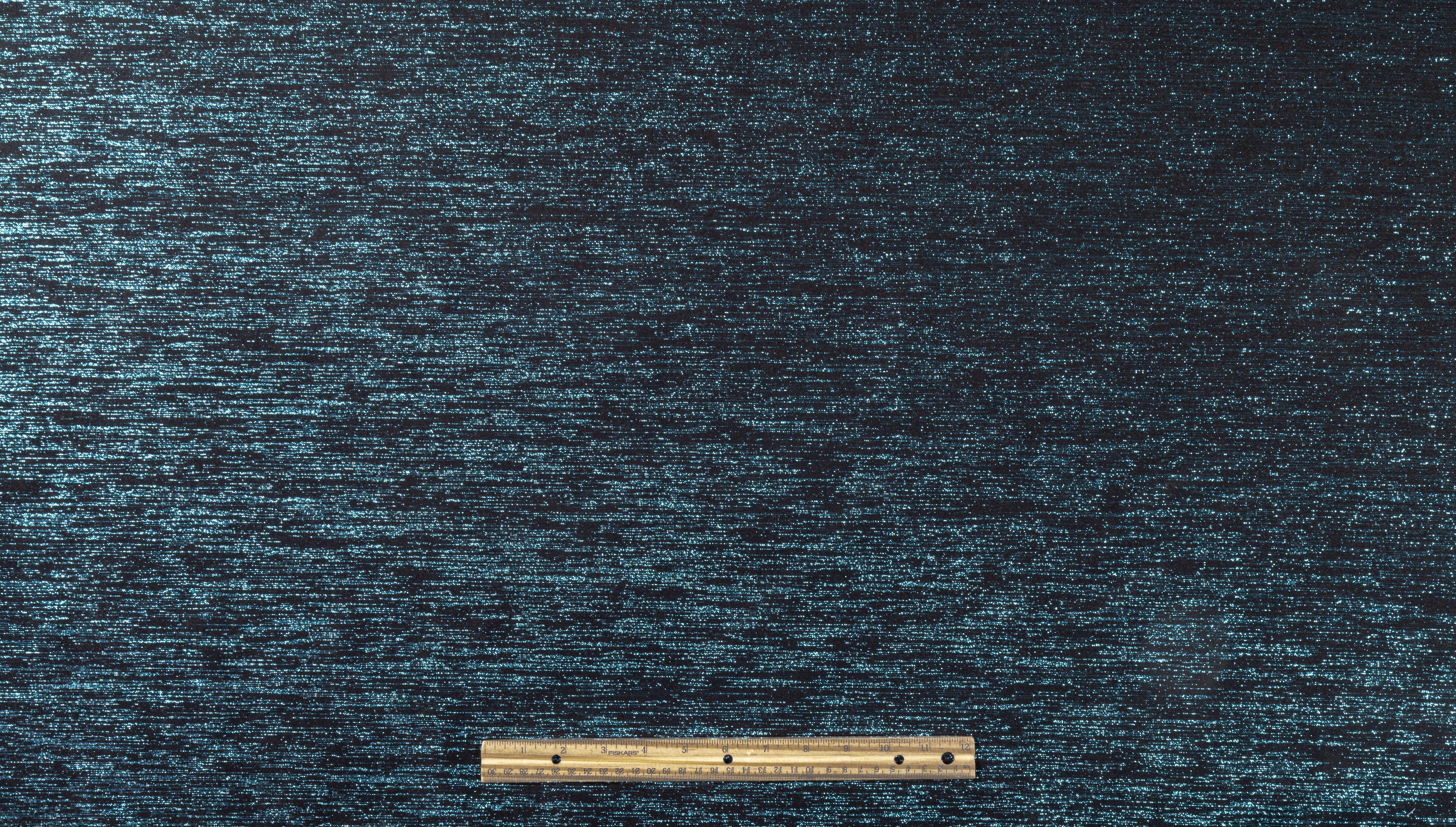 Metallic Italian Wool Suiting - Black / Electric Blue