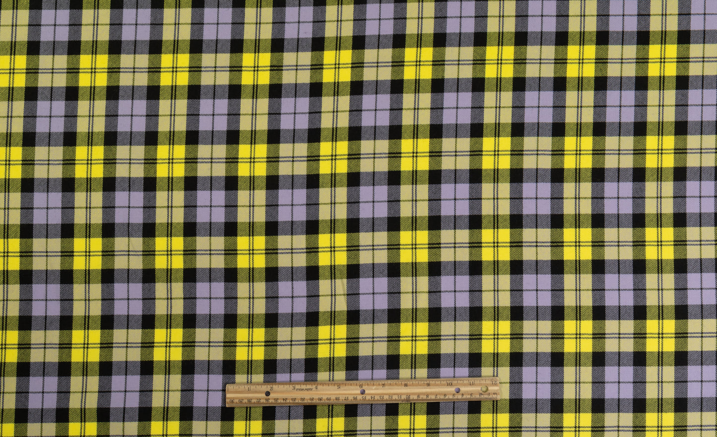 Tartan Italian Wool Suiting - Purple / Yellow