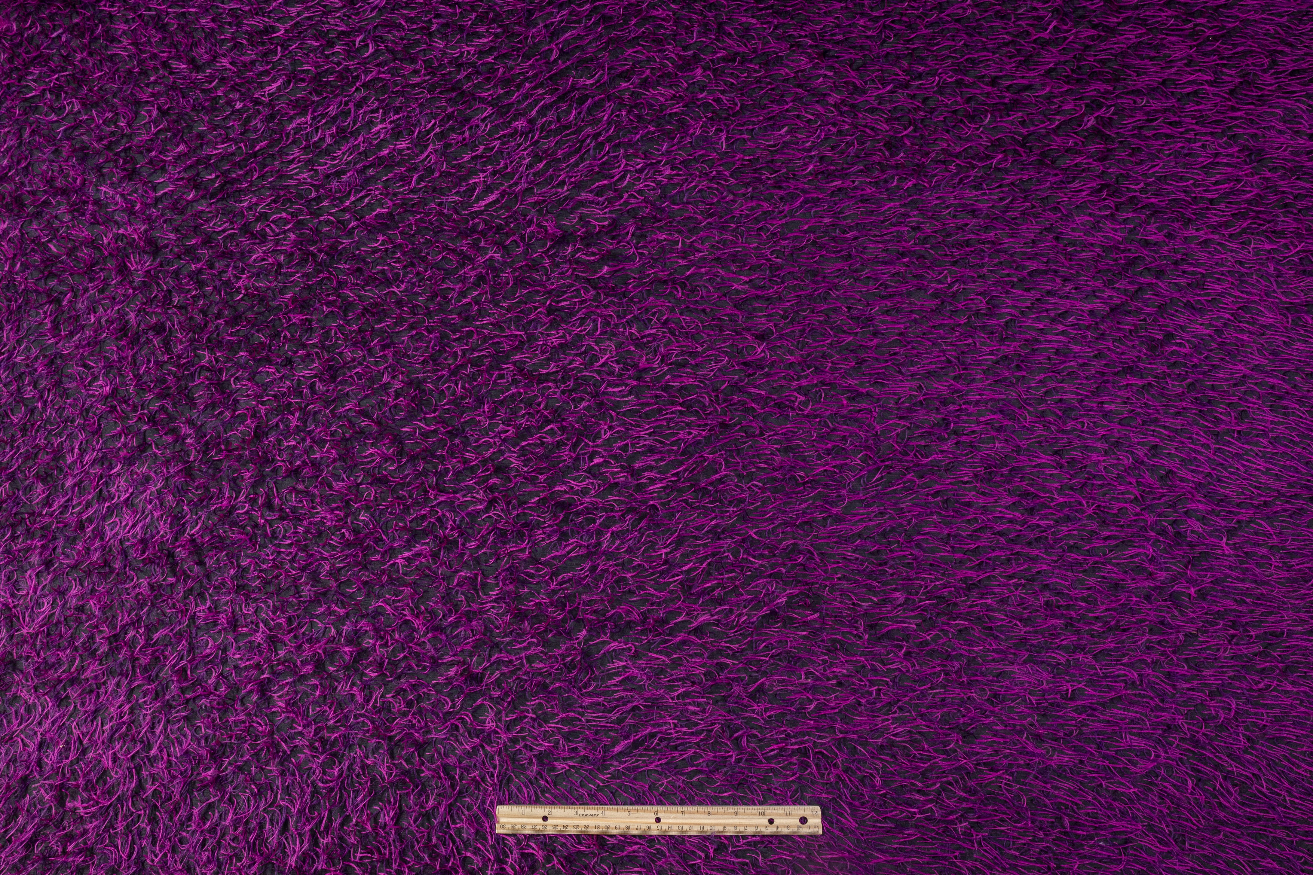 Fringed Italian Polyester - Purple / Black