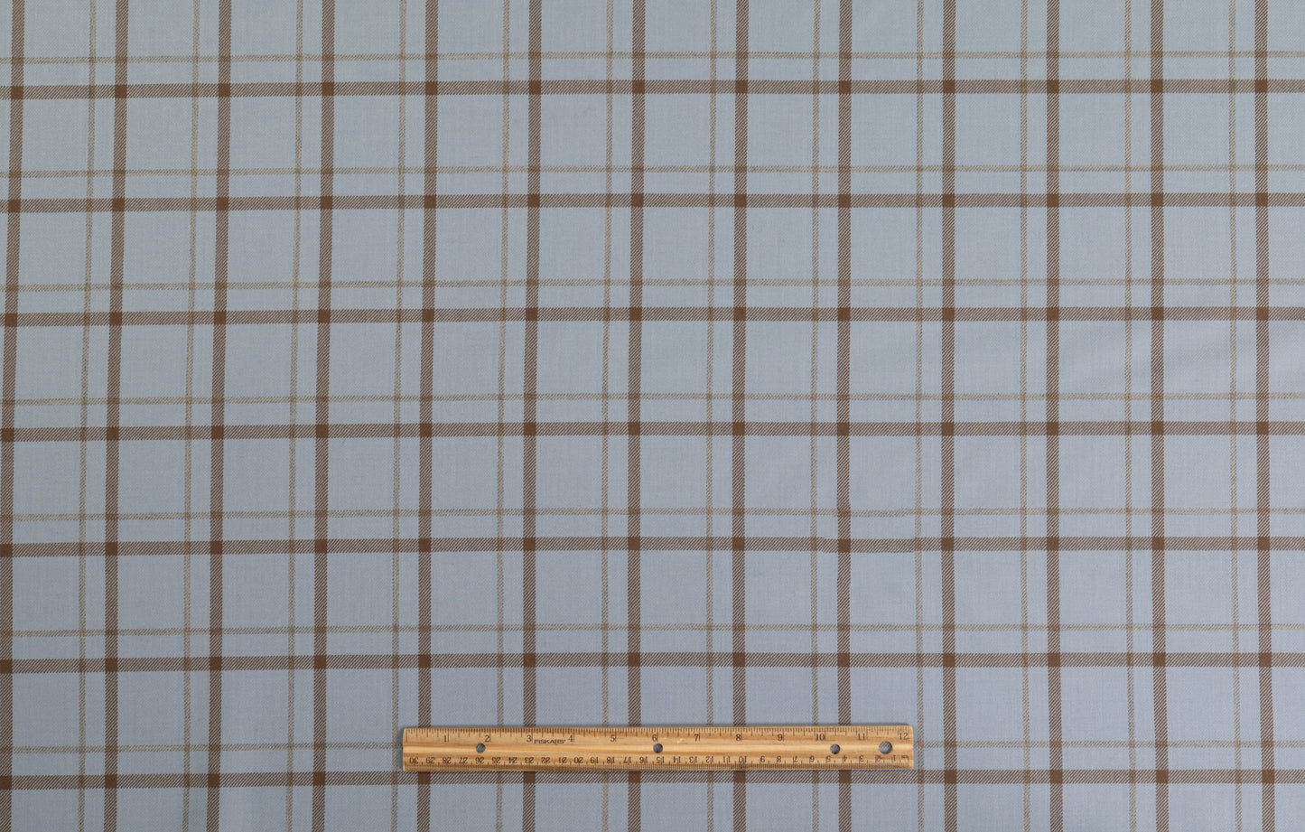 Tartan Italian Wool Suiting - Blue / Brown