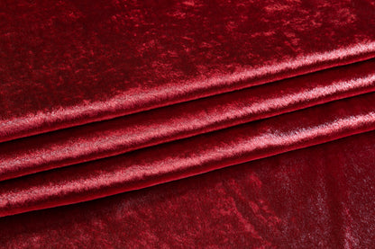 Metallic Italian Silk Viscose Velvet - Red