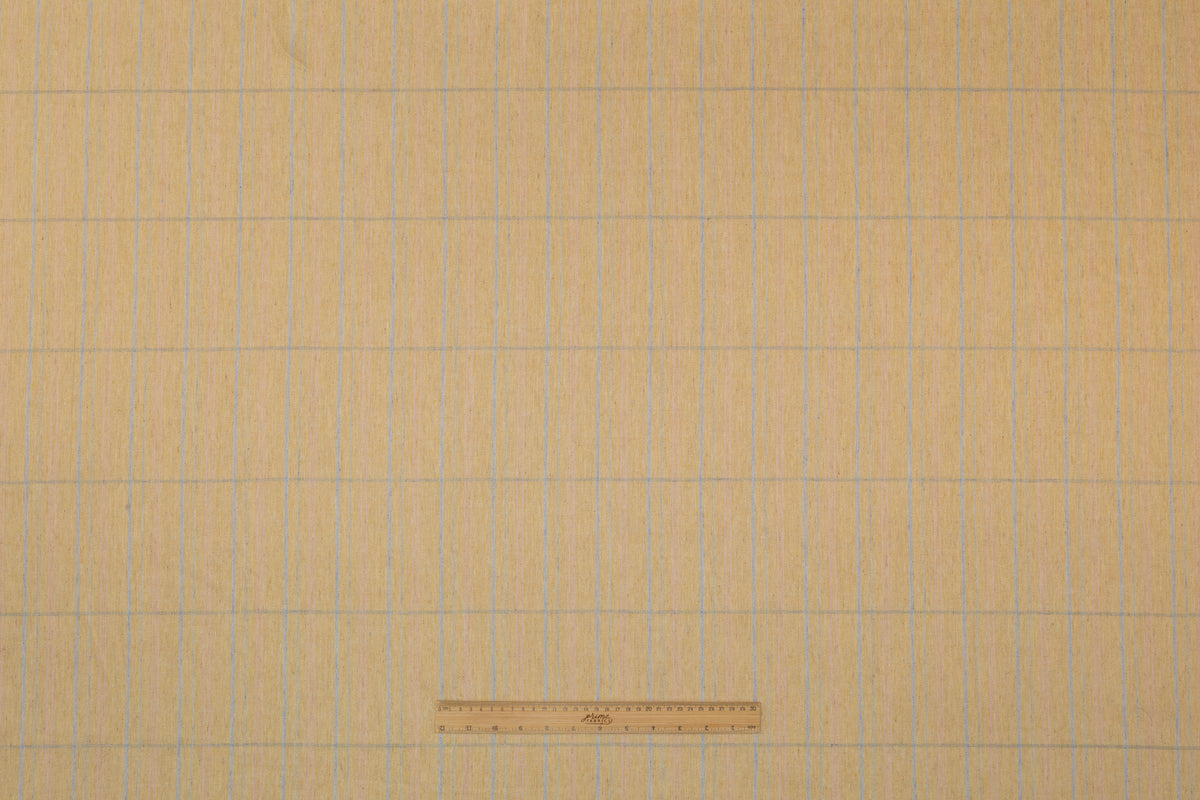 Checked Italian Silk and Wool Suiting - Golden Beige