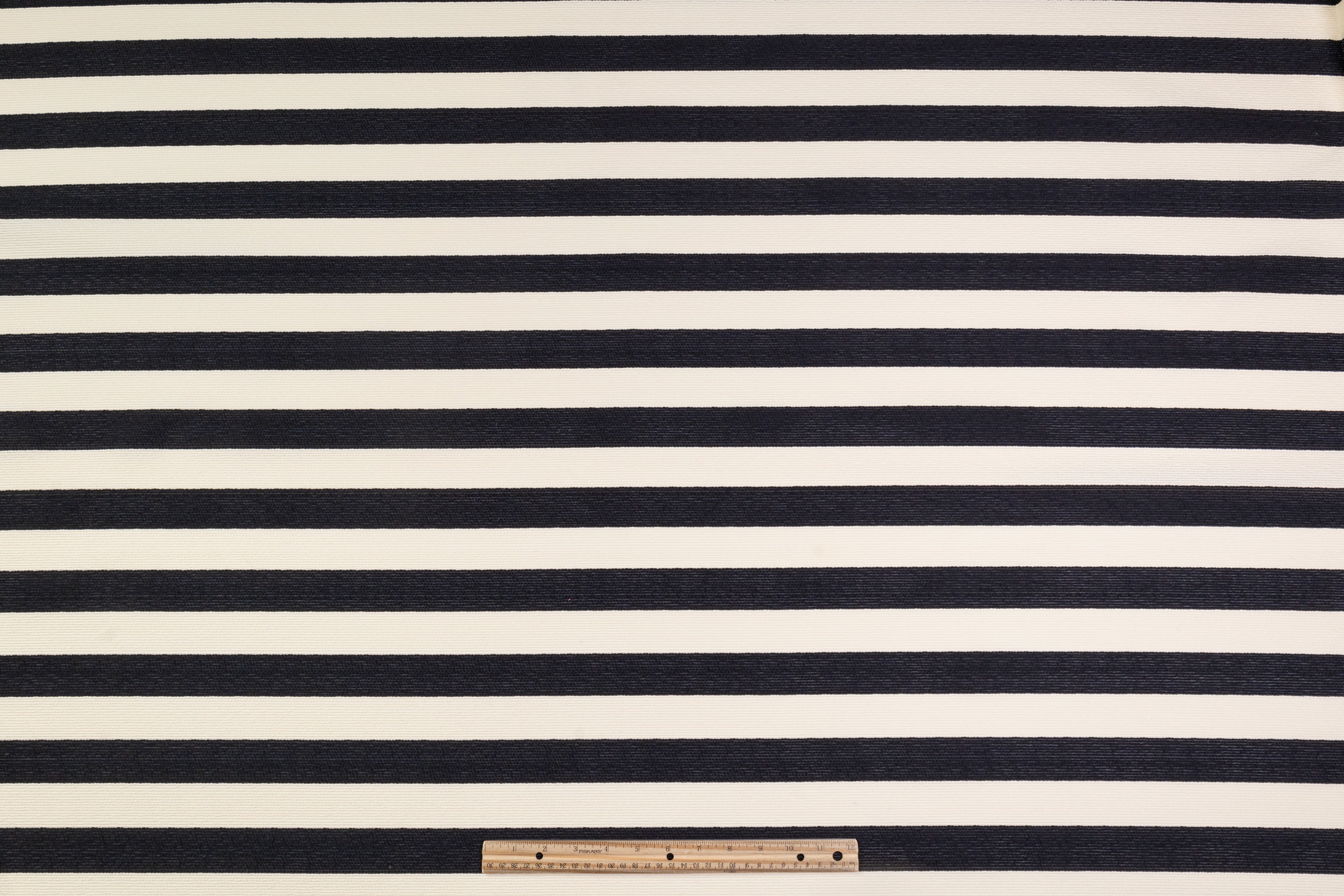 Striped Ribbed Cotton - Black / Off White