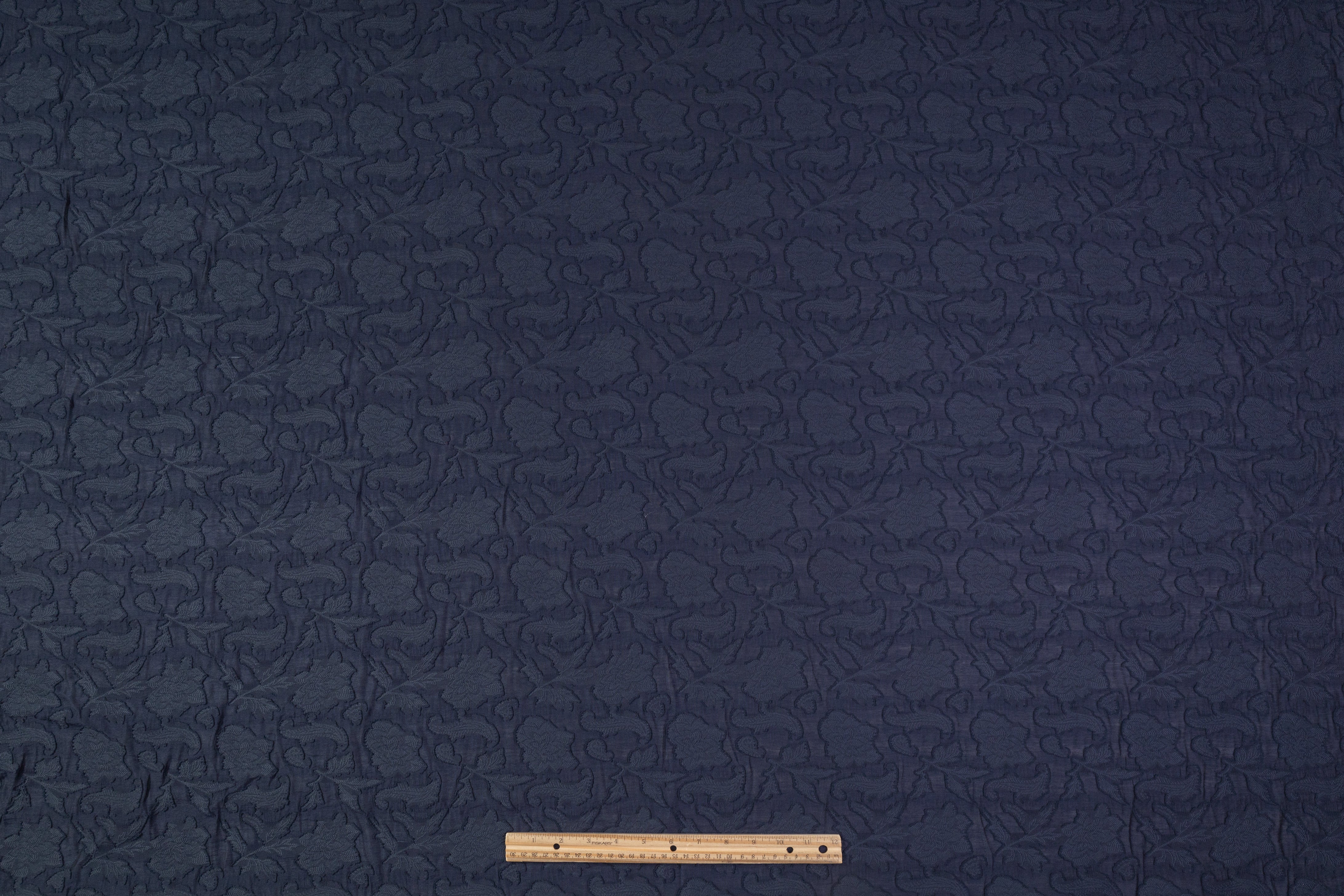 Floral Cotton Blend Fil Coupé - Blue