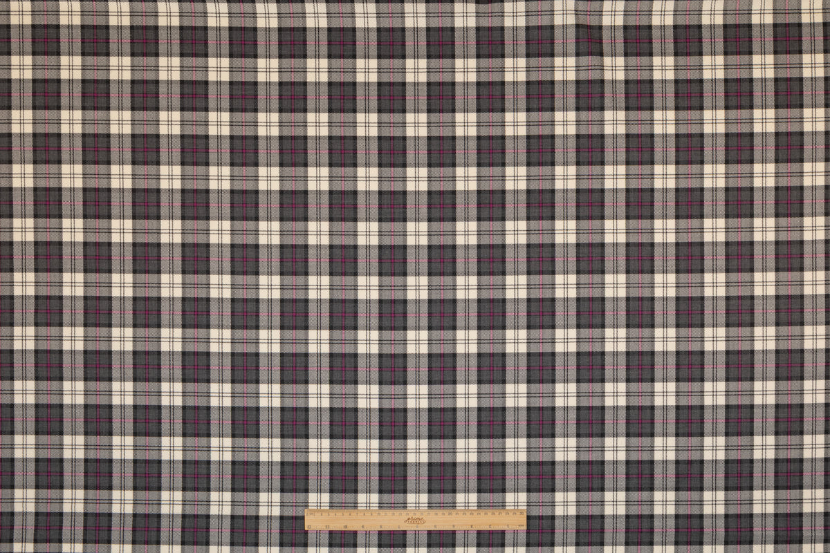 Tartan Italian Wool Suiting - Pink / Gray / Ivory