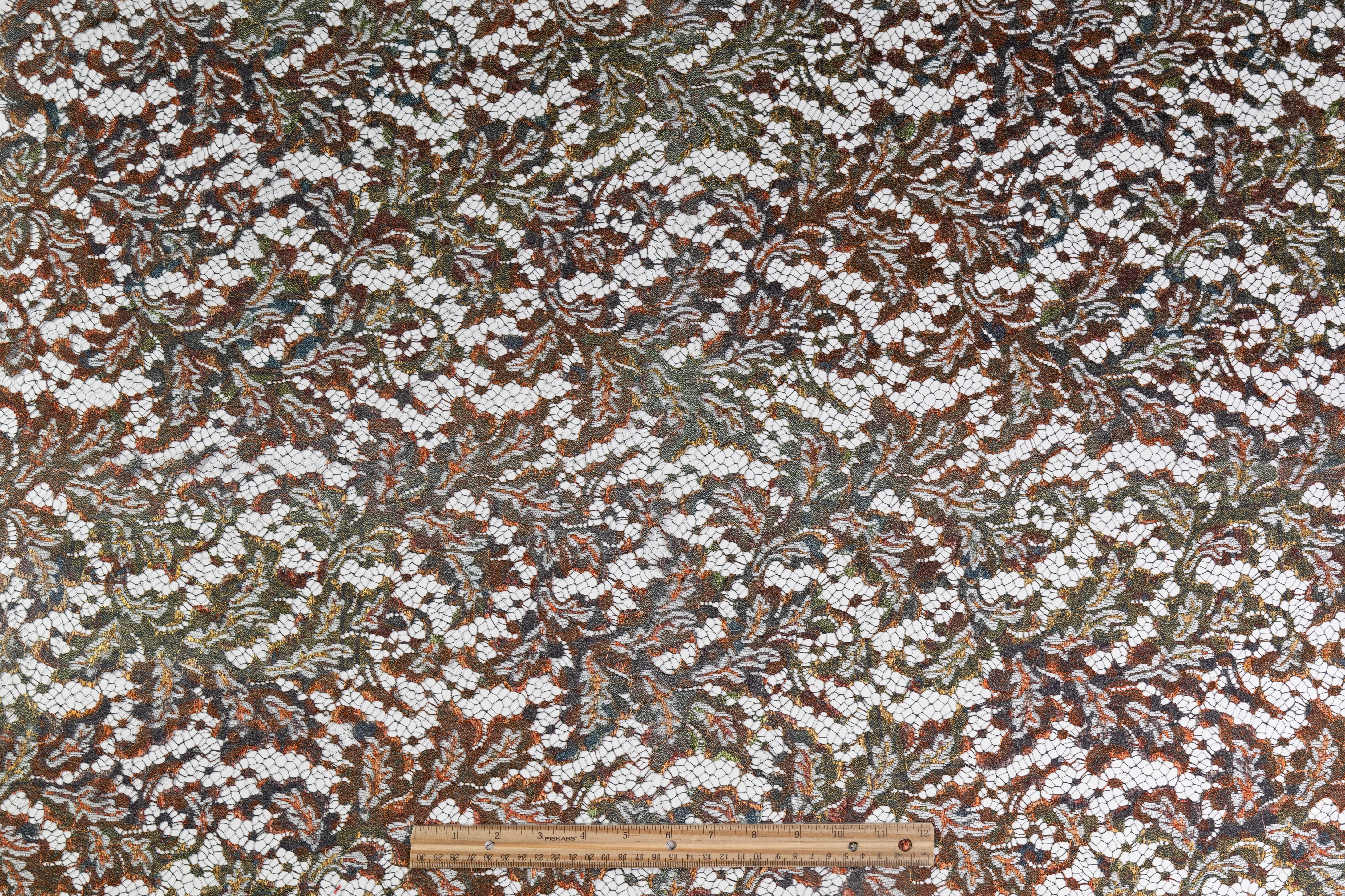 Solstiss - Metallic Printed French Lace - Copper Patina