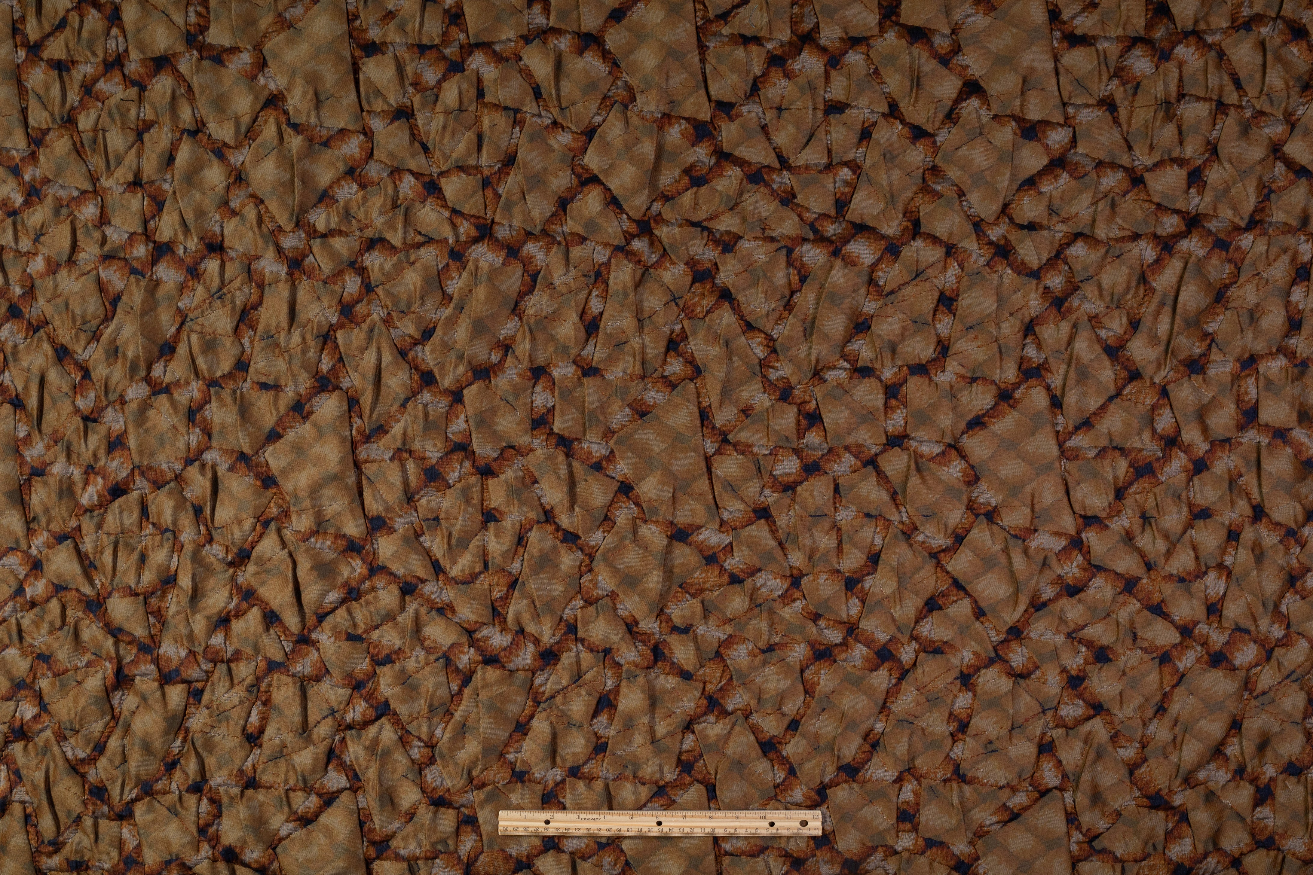 Armani - Abstract Italian Quilted Brocade - Brown