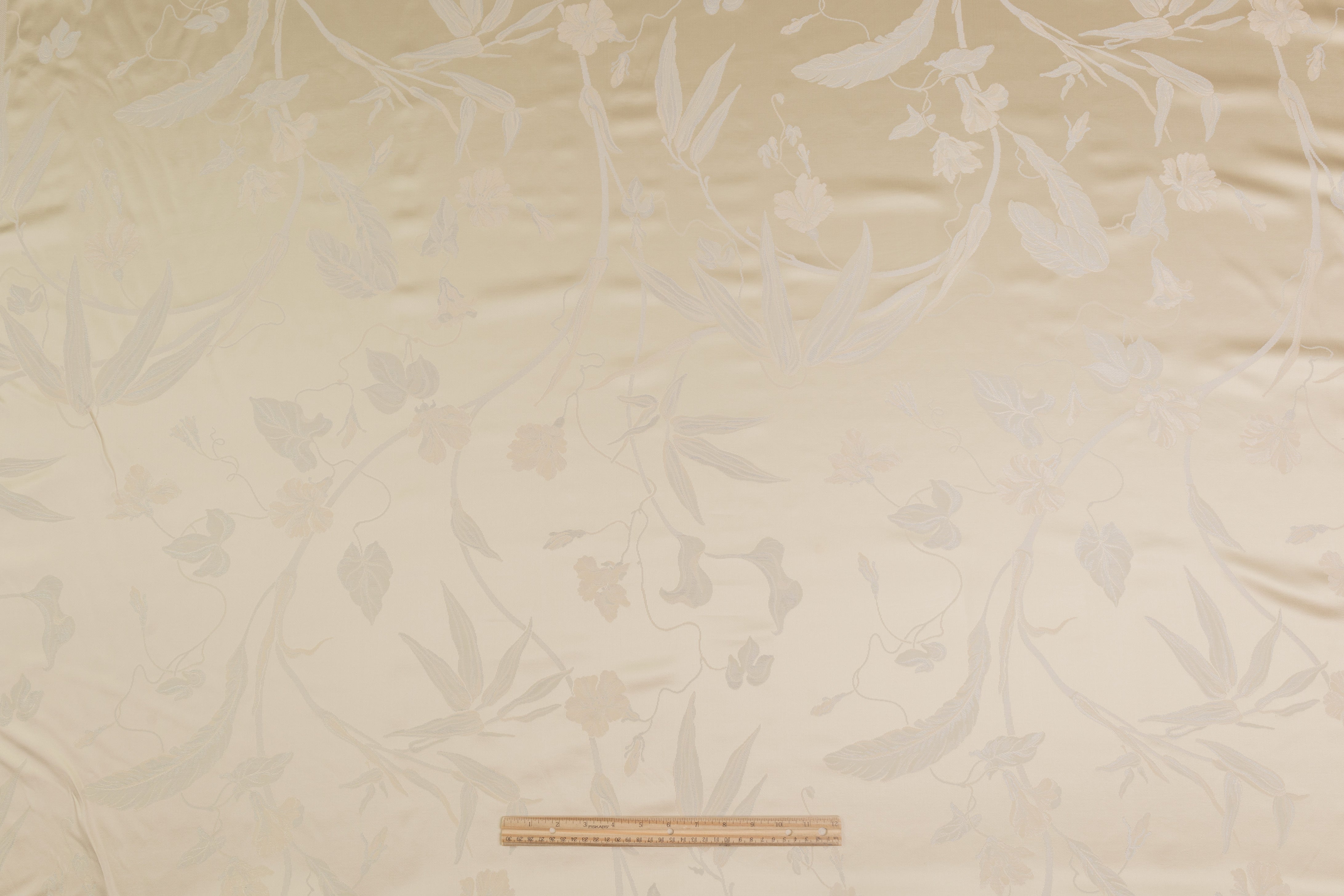 Floral Italian Satin Brocade - Ivory