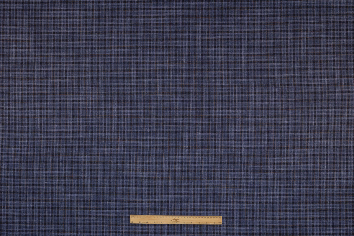 Vitale Barberis Canonico - Checked Italian Silk and Wool Flannel Suiting - Blue / Brown