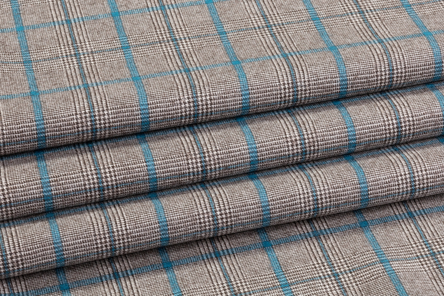 Carnet - Checked Italian Wool Suiting - Blue / Gray / Brown