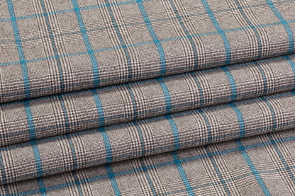 Carnet - Checked Italian Wool Suiting - Blue / Gray / Brown