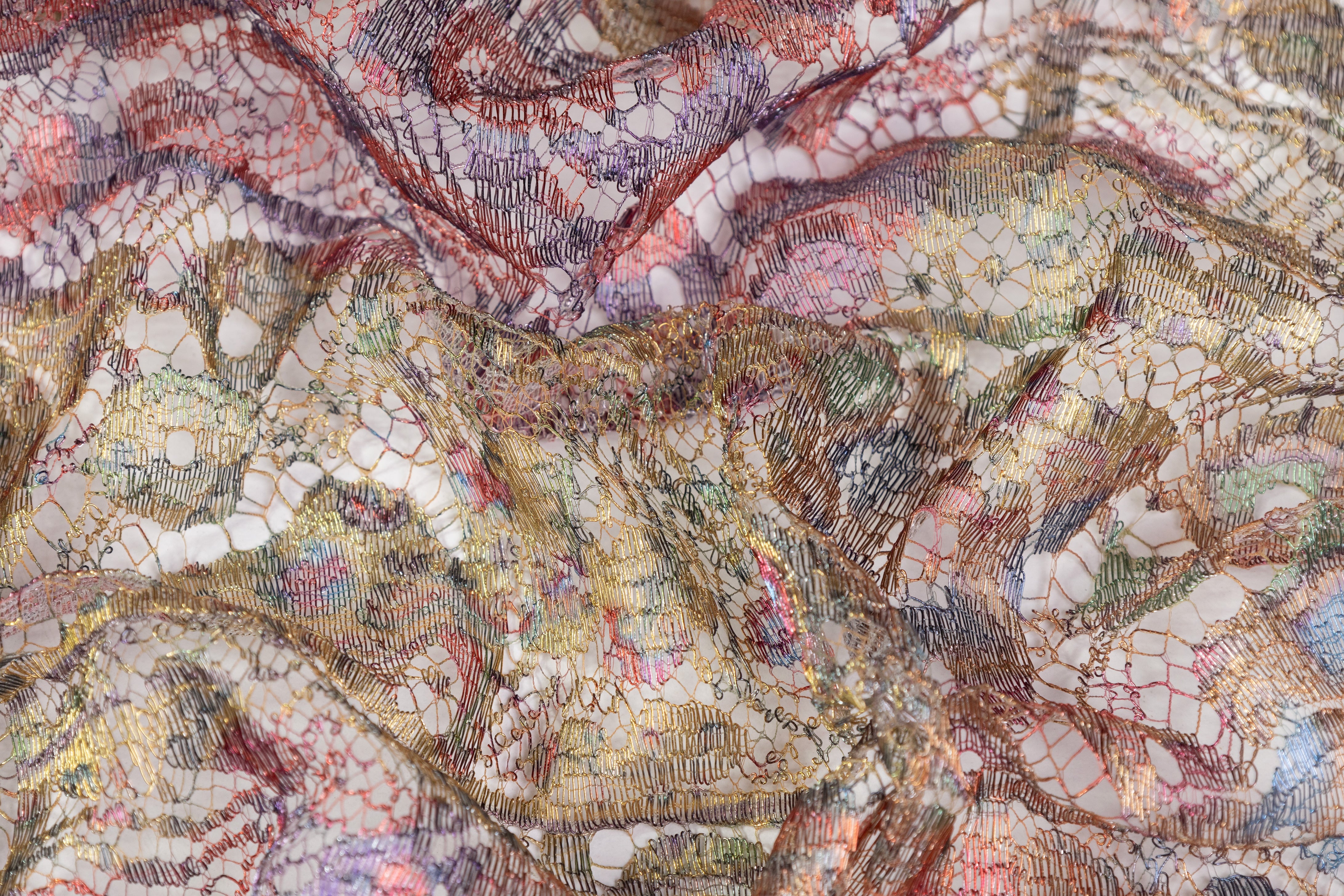 Solstiss - Metallic Printed French Lace - Multicolor