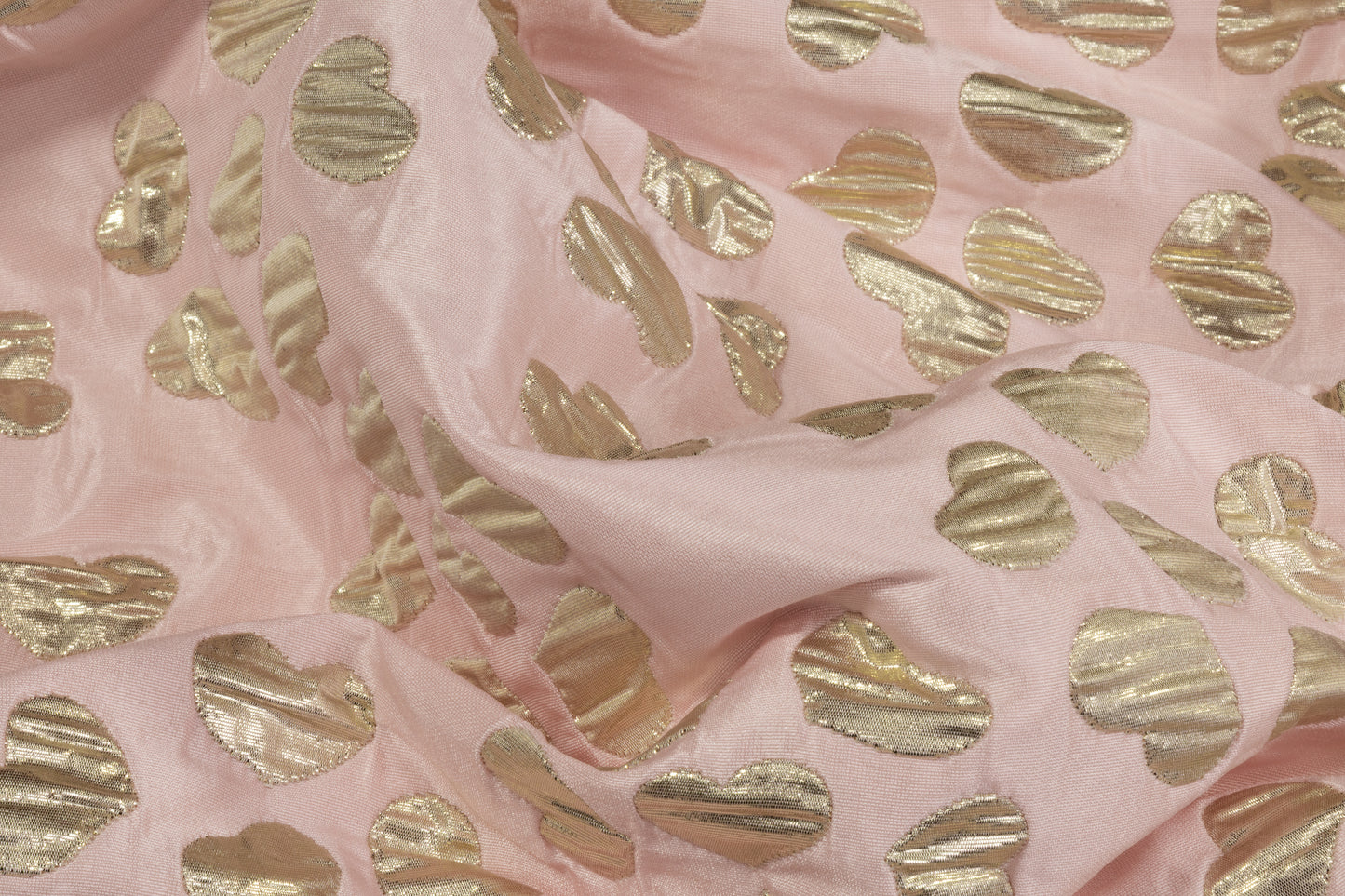 Valentino - Double Faced Quilted Heart Brocade - Gold / Pink