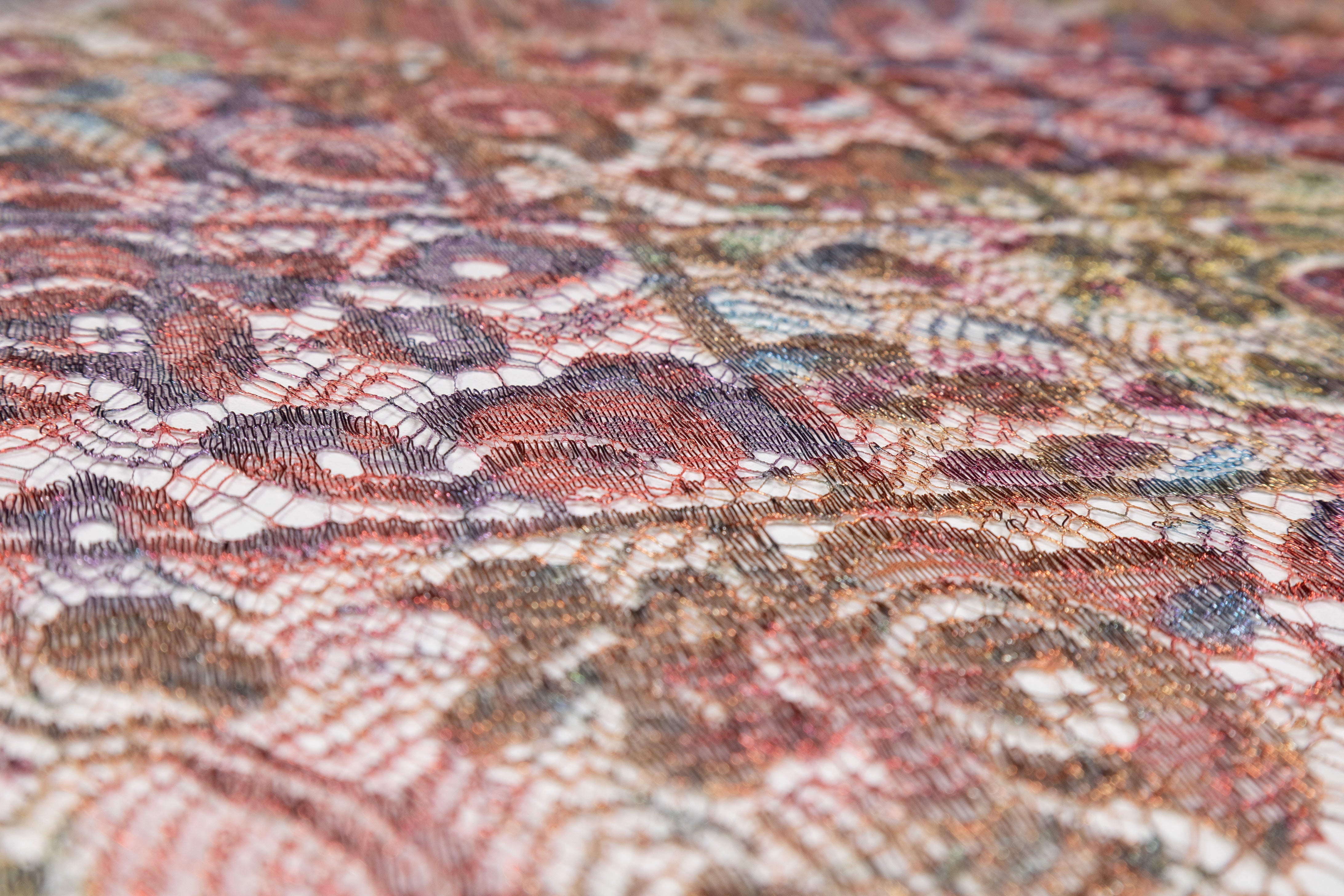 Solstiss - Metallic Printed French Lace - Multicolor