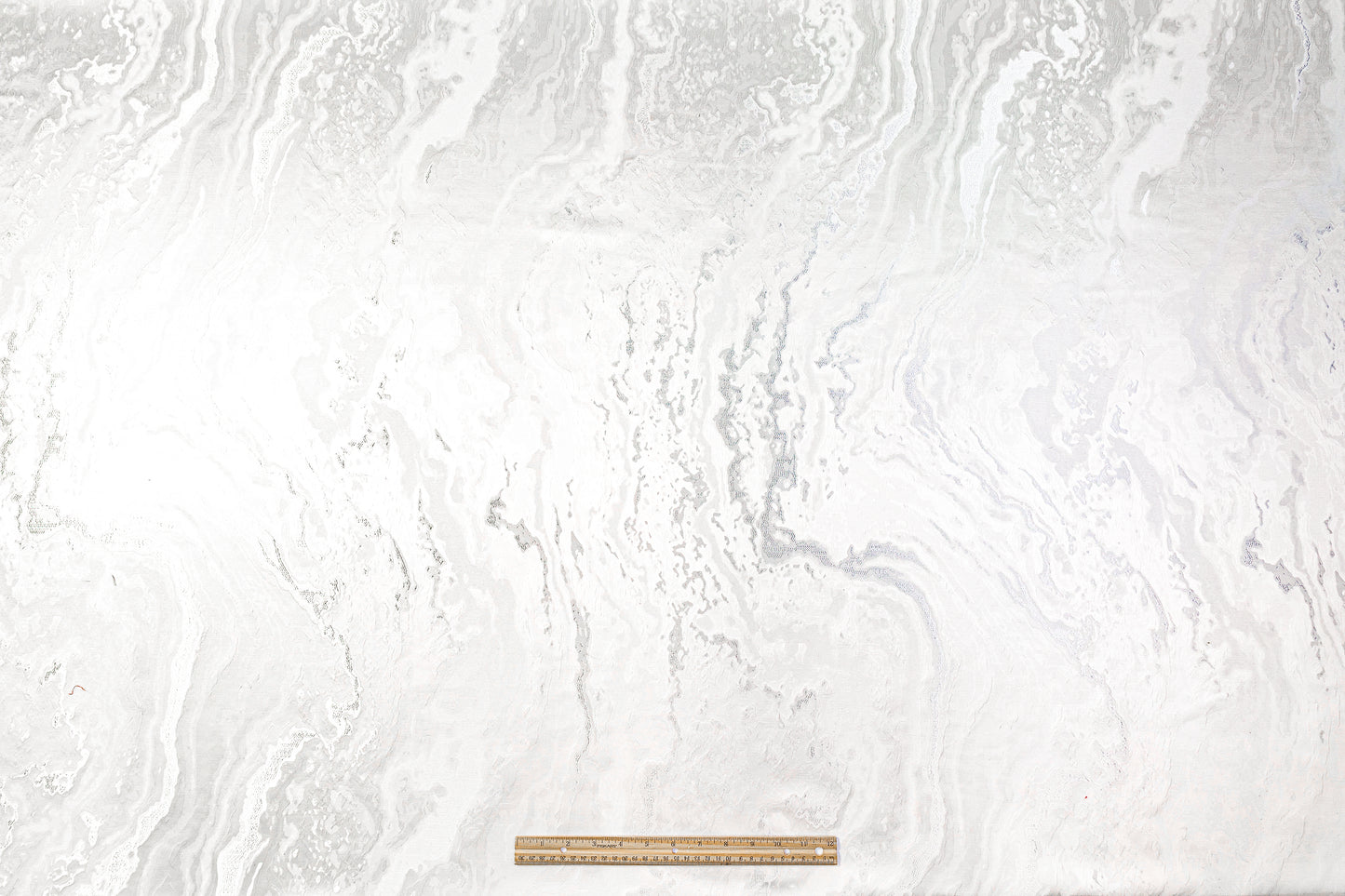 Abstract Metallic Brocade - Winter White