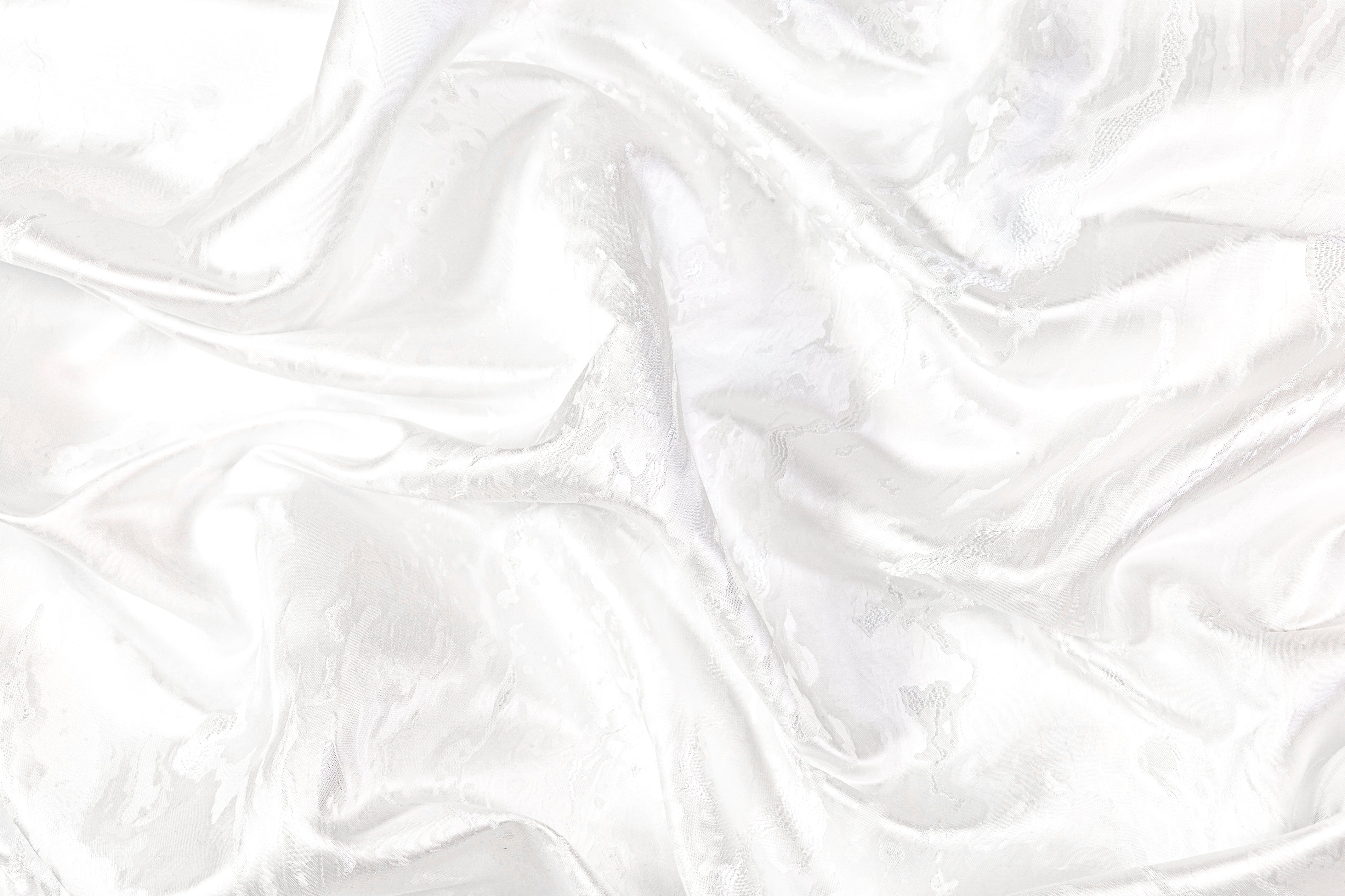 Abstract Metallic Brocade - Winter White