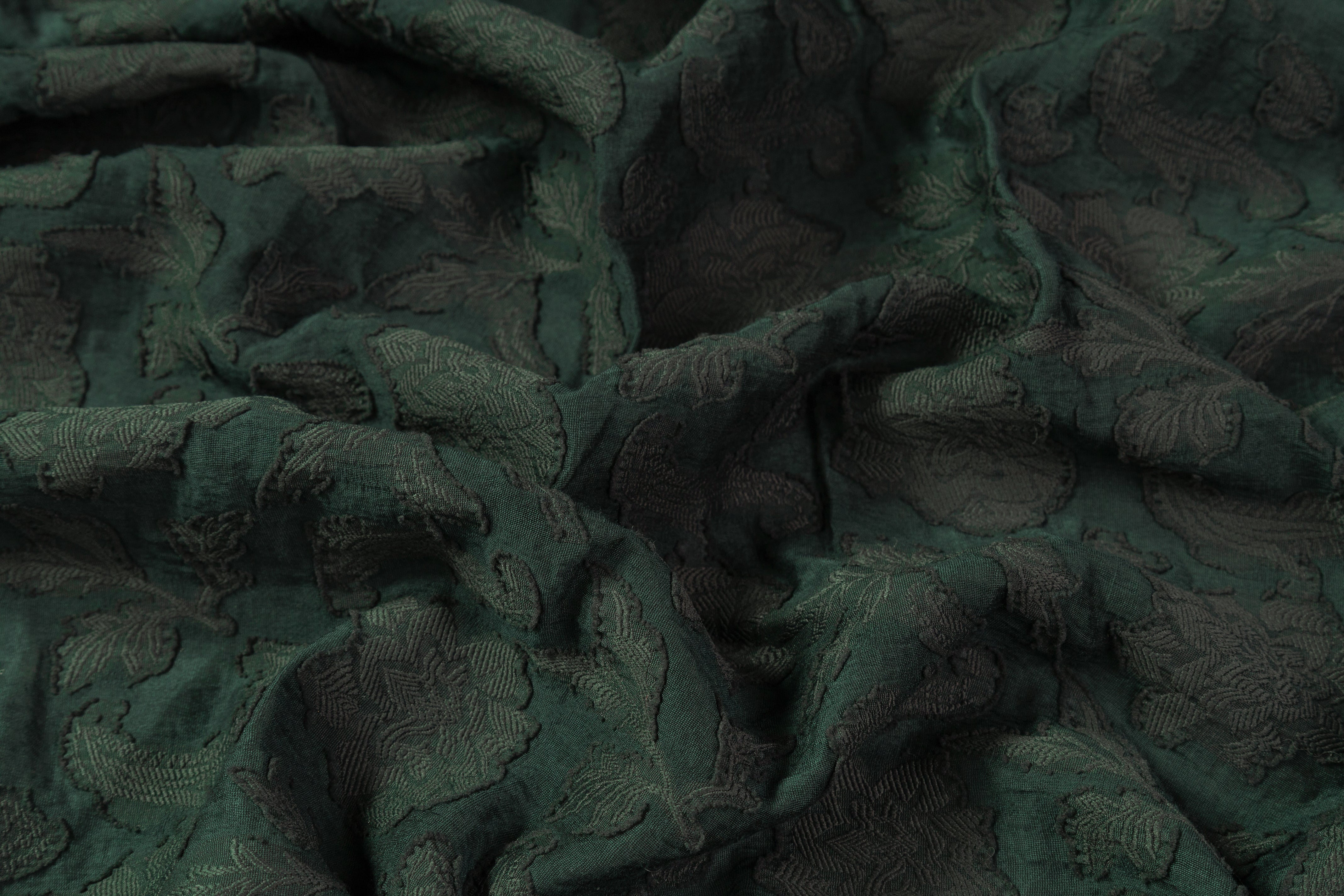 Floral Cotton Blend Fil Coupé - Green