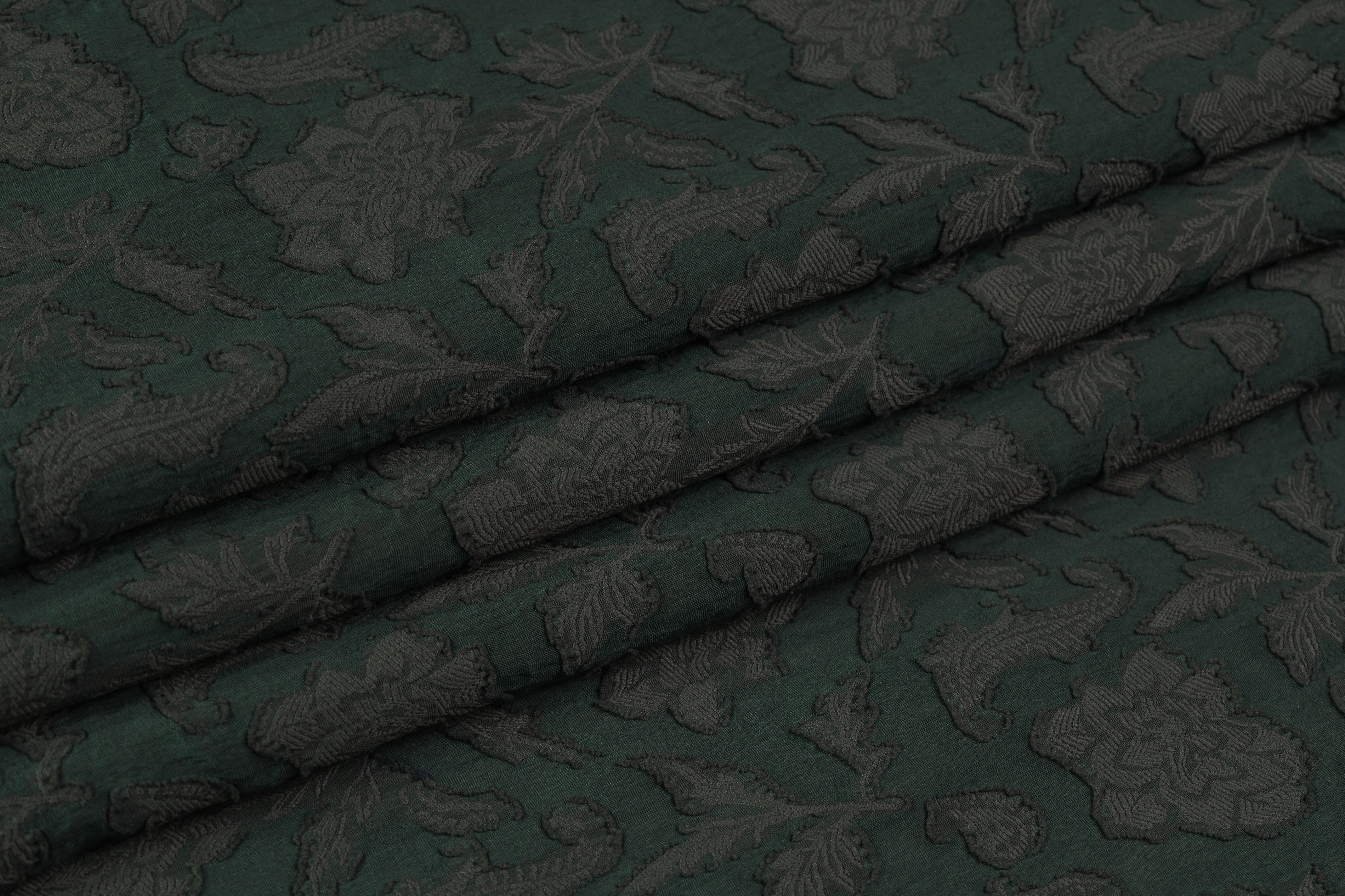 Floral Cotton Blend Fil Coupé - Green