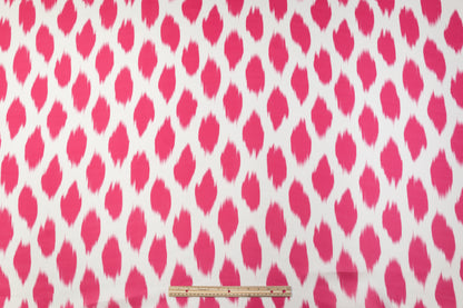Printed Italian Silk Gazar - Magenta / White