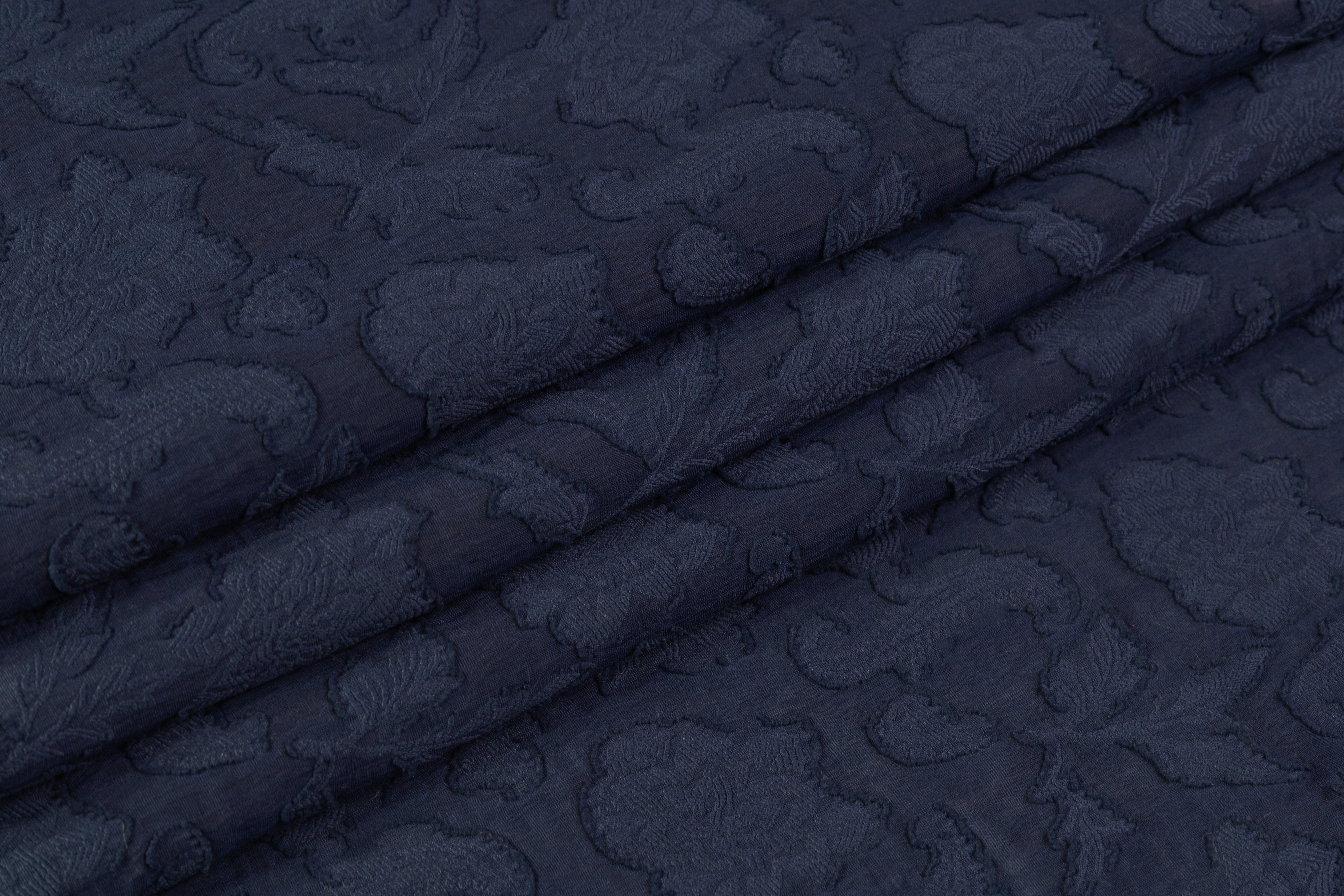 Floral Cotton Blend Fil Coupé - Blue