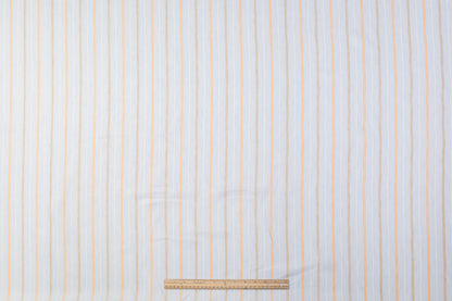 Striped Italian Linen - Blue / Orange