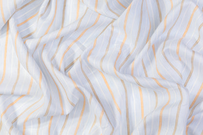 Striped Italian Linen - Blue / Orange