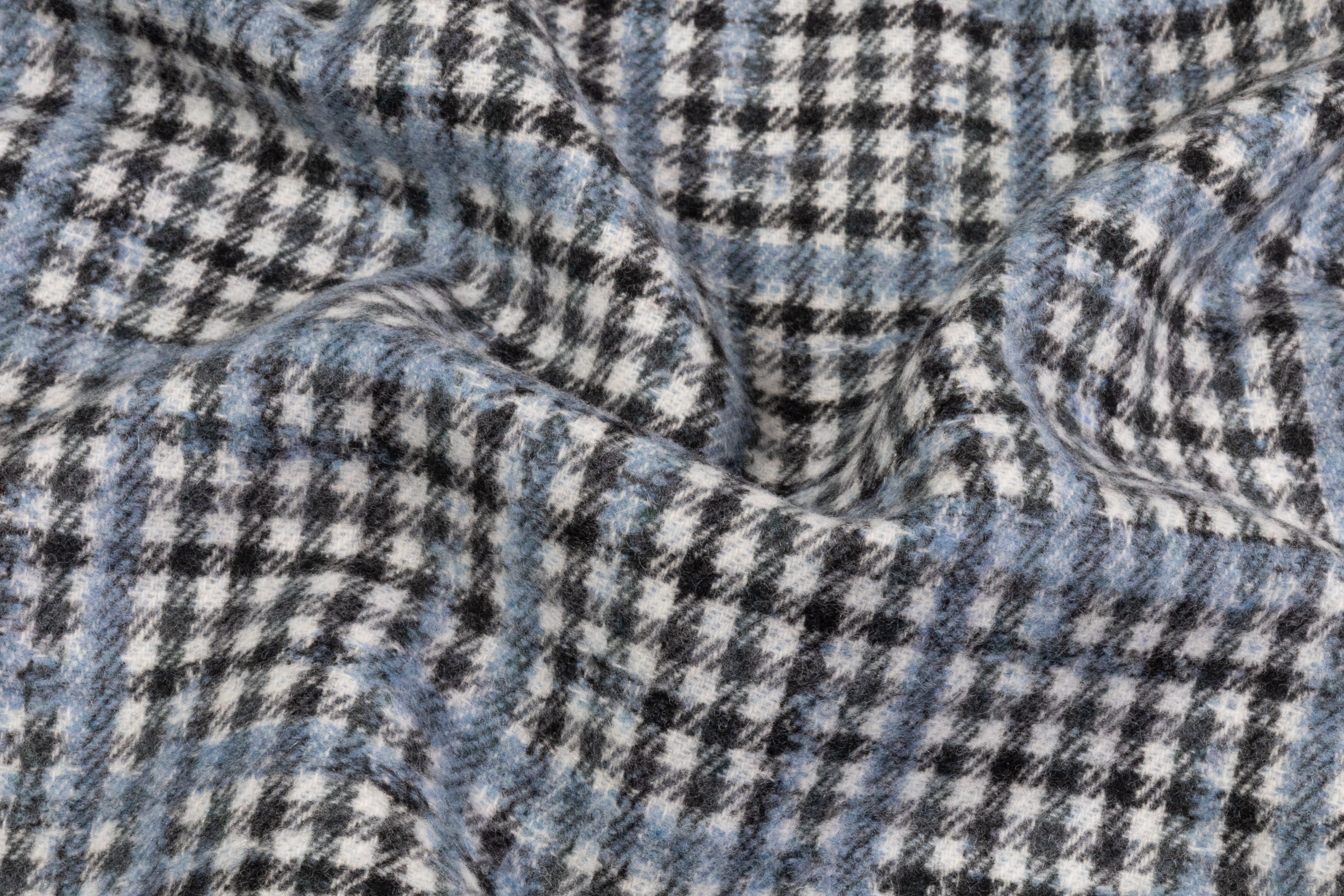 Armani - Checked Italian Wool Coating - Blue / White / Black