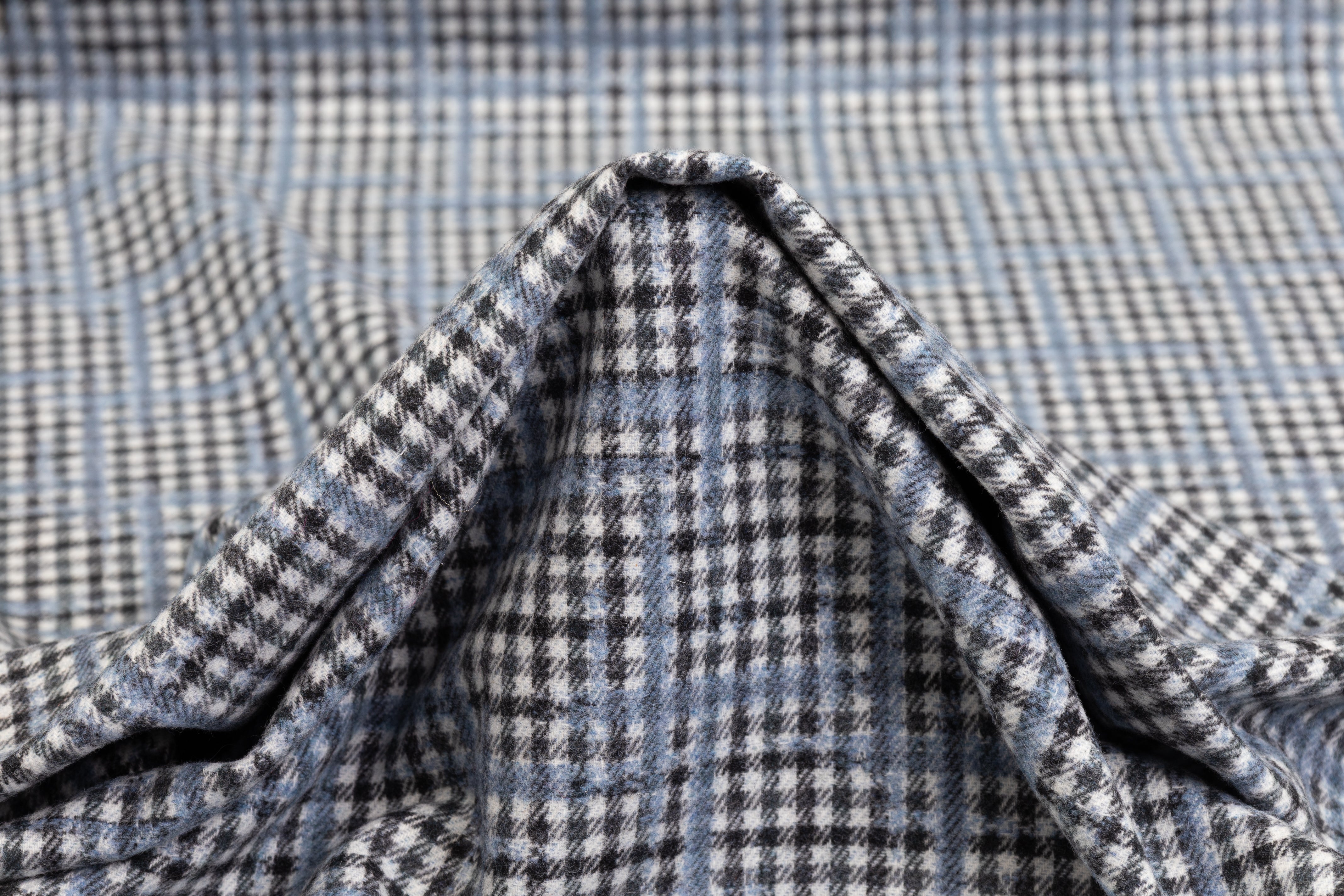 Armani - Checked Italian Wool Coating - Blue / White / Black