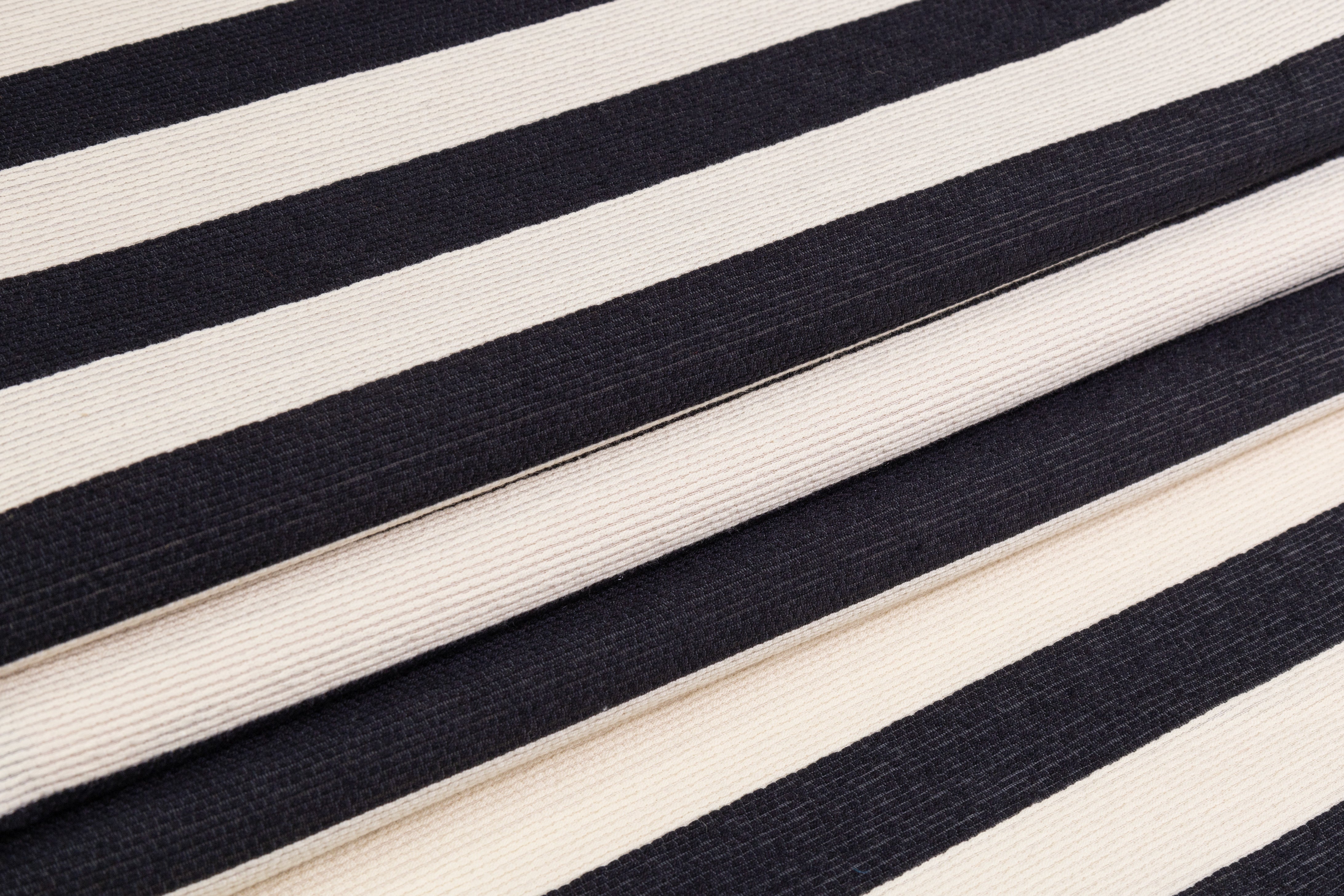 Striped Ribbed Cotton - Black / Off White