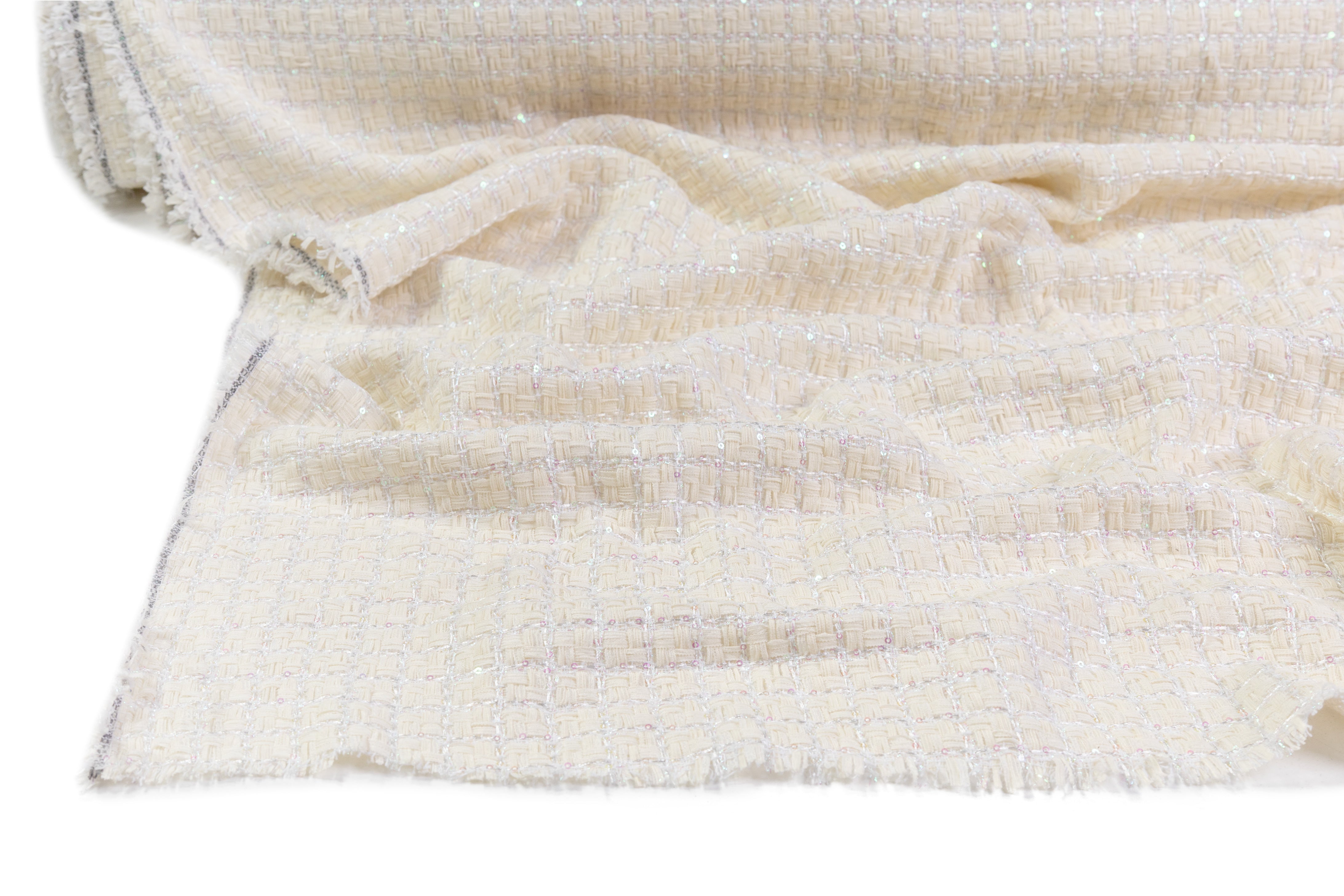 Metallic Italian Tweed - Ivory